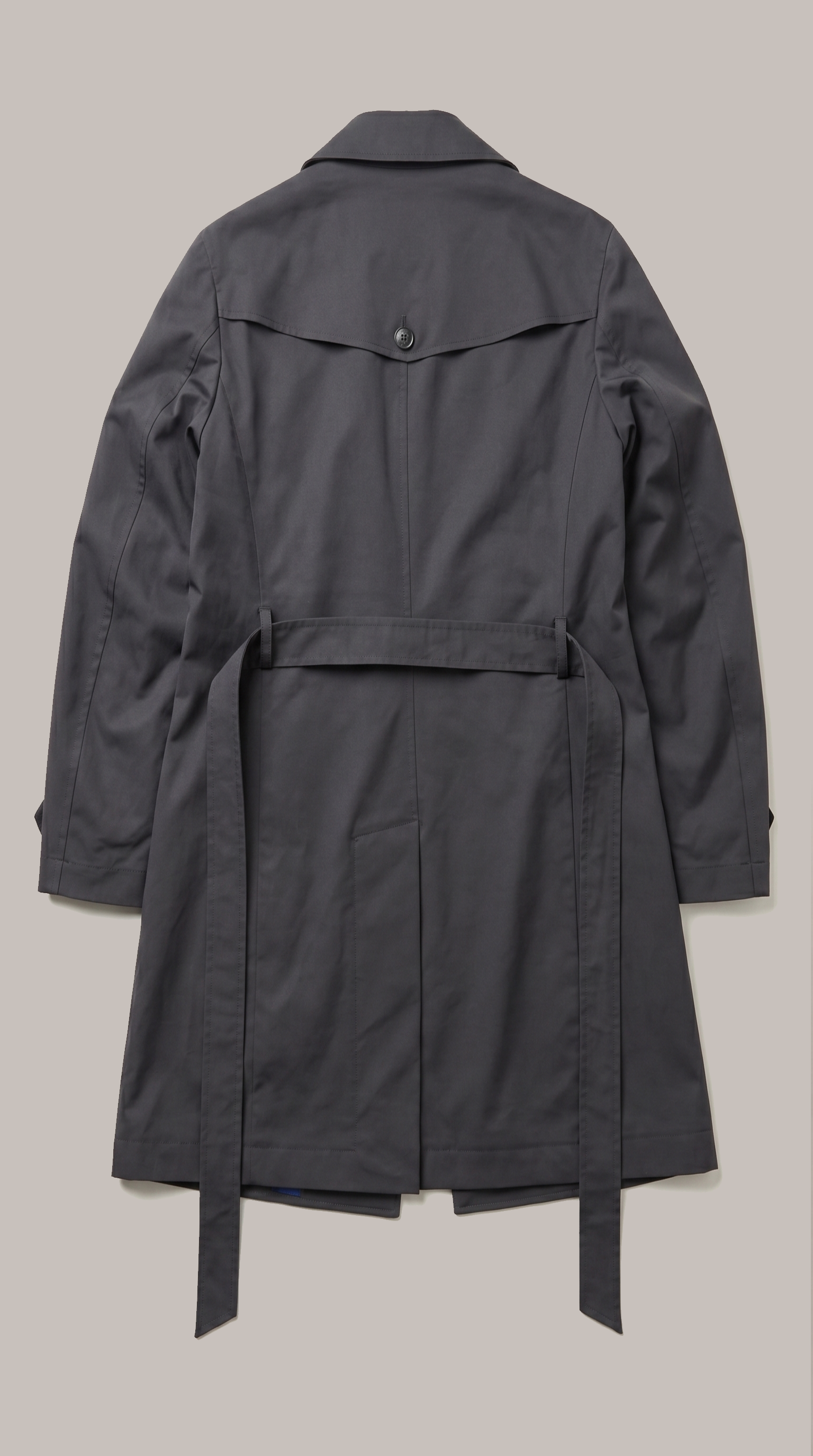 Trench Sartoriale Cotone Lyocell Nero — PRE-ORDER – back view – Philip Zepter