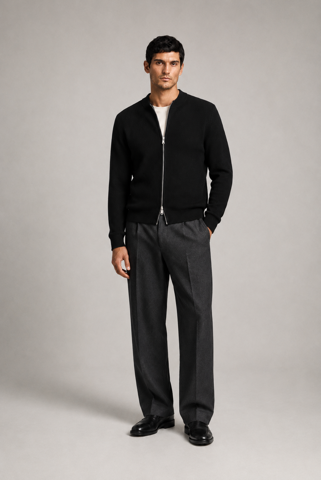 Zip Cardigan ORFEO-BK — PRE-ORDER — PZ068 ORFEO
