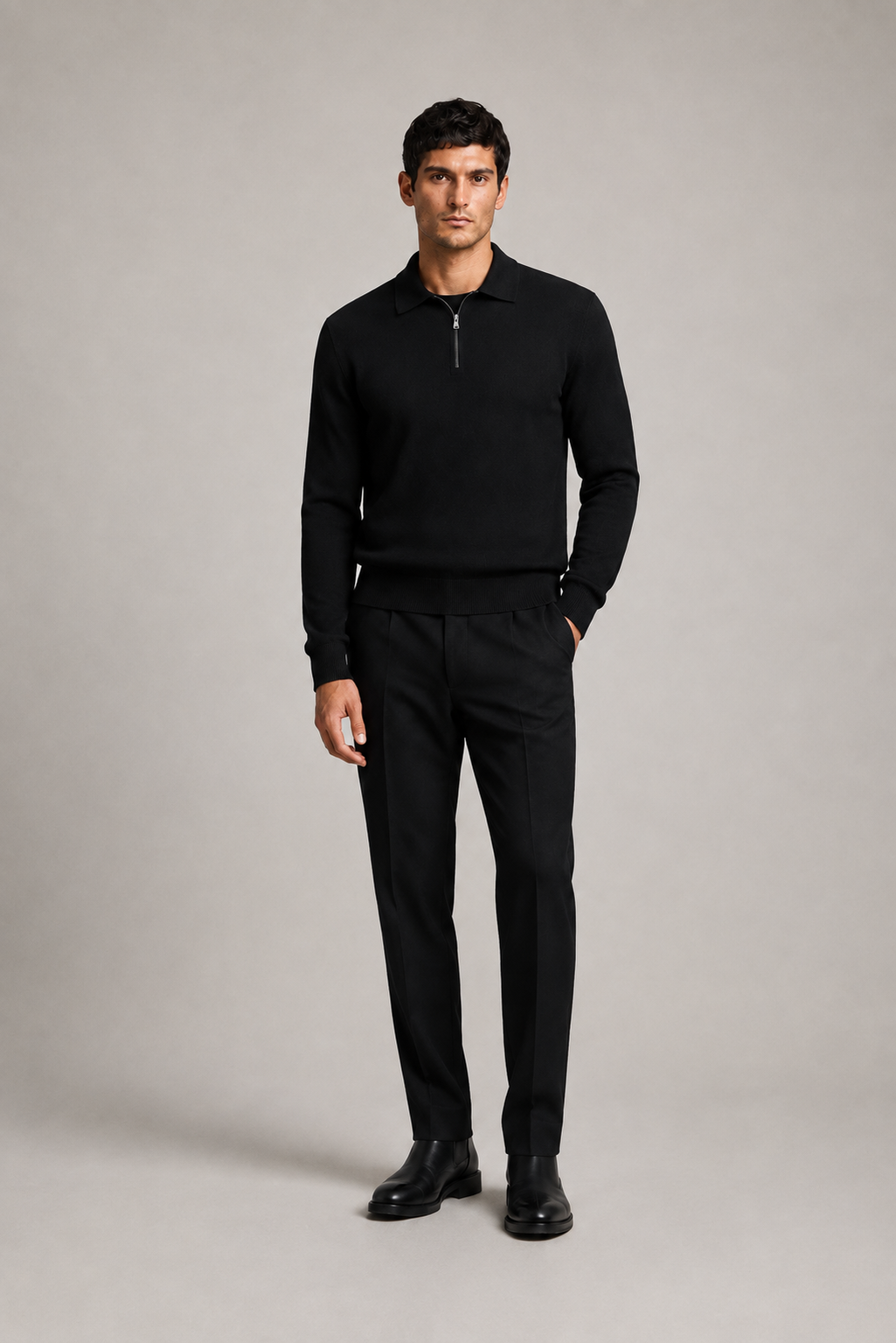 Zip Polo ULISSE-BK — PRE-ORDER — PZ069 ULISSE
