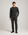 Silver Buckle Leather Belt-BK — PRE-ORDER — PZ082