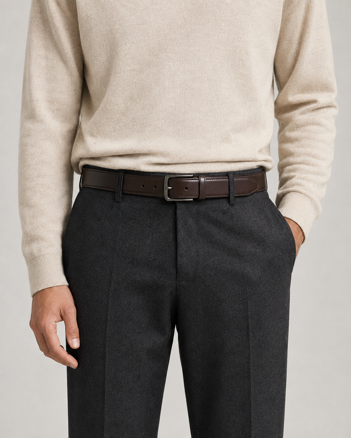 Brown Leather Belt-BR — PRE-ORDER — PZ085