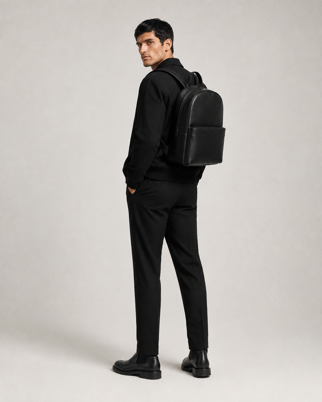 Leather Backpack-BK — PRE-ORDER — PZ086