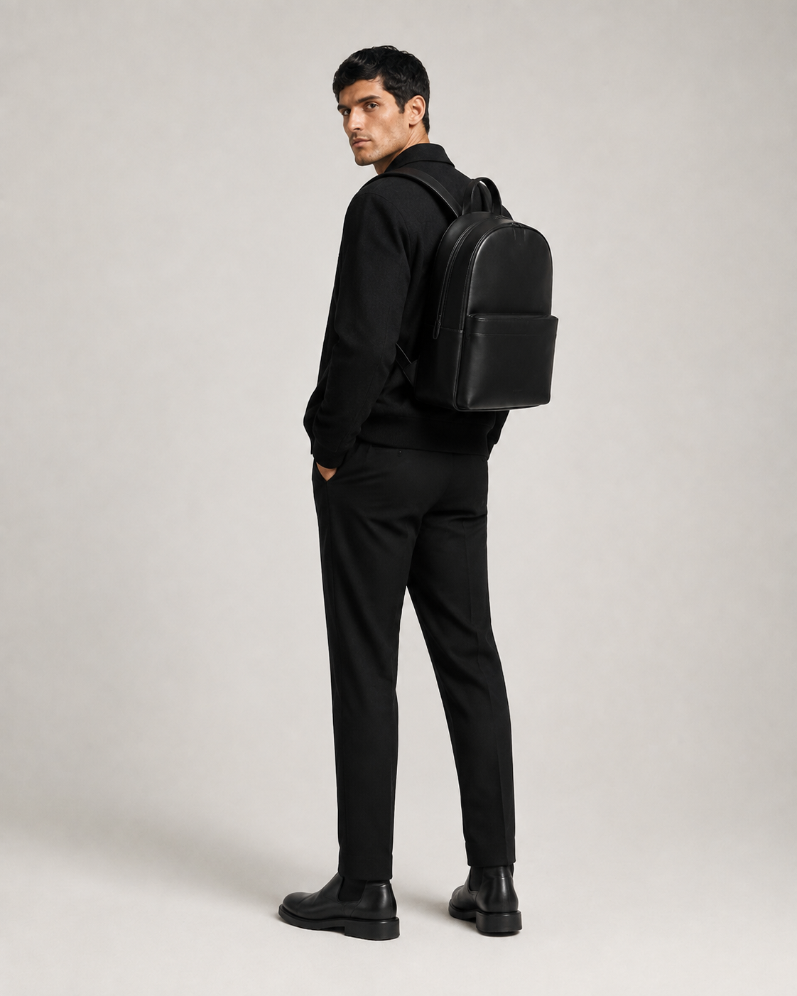 Leather Backpack-BK — PRE-ORDER — PZ086