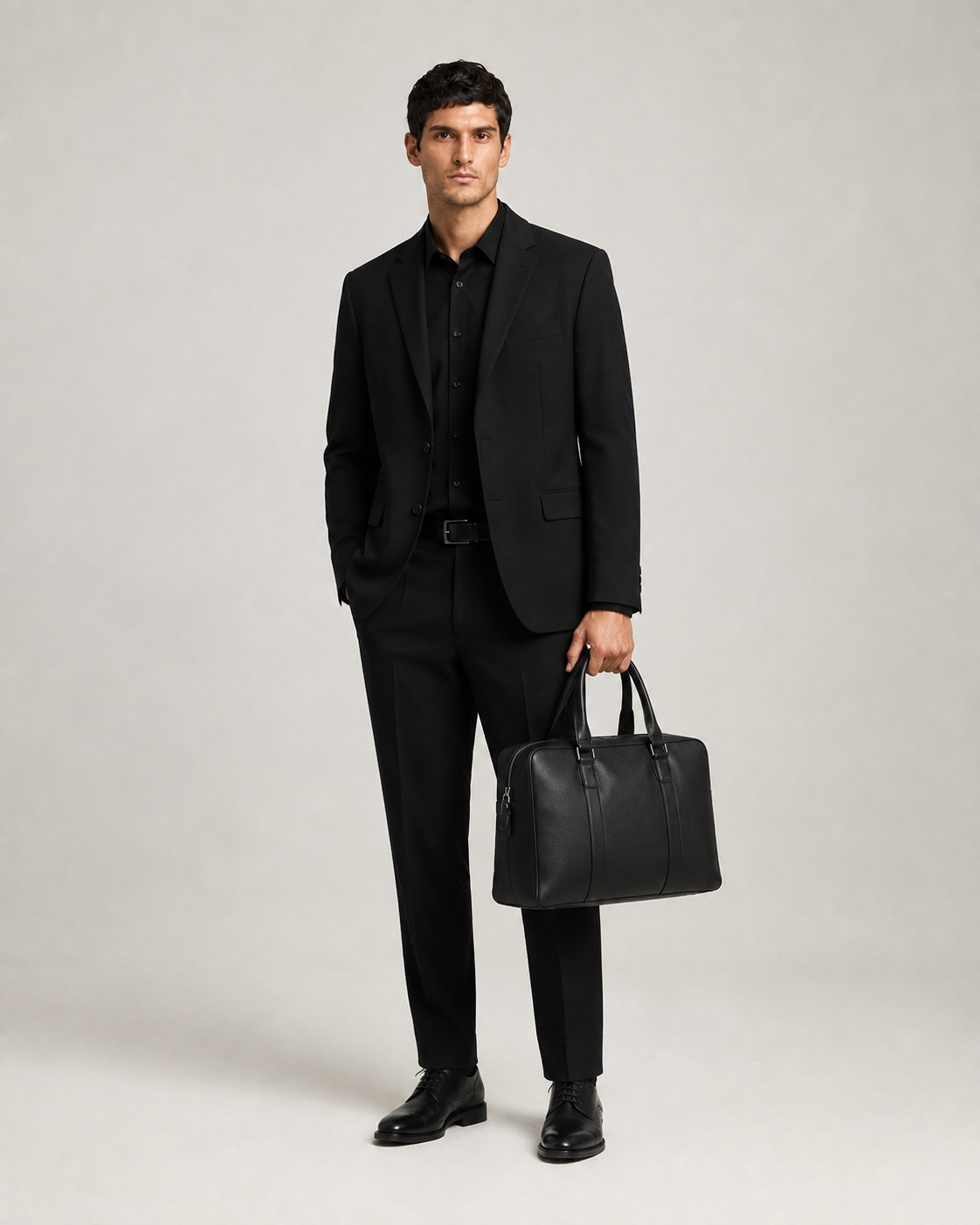 Leather Briefcase-BK — PRE-ORDER — PZ087