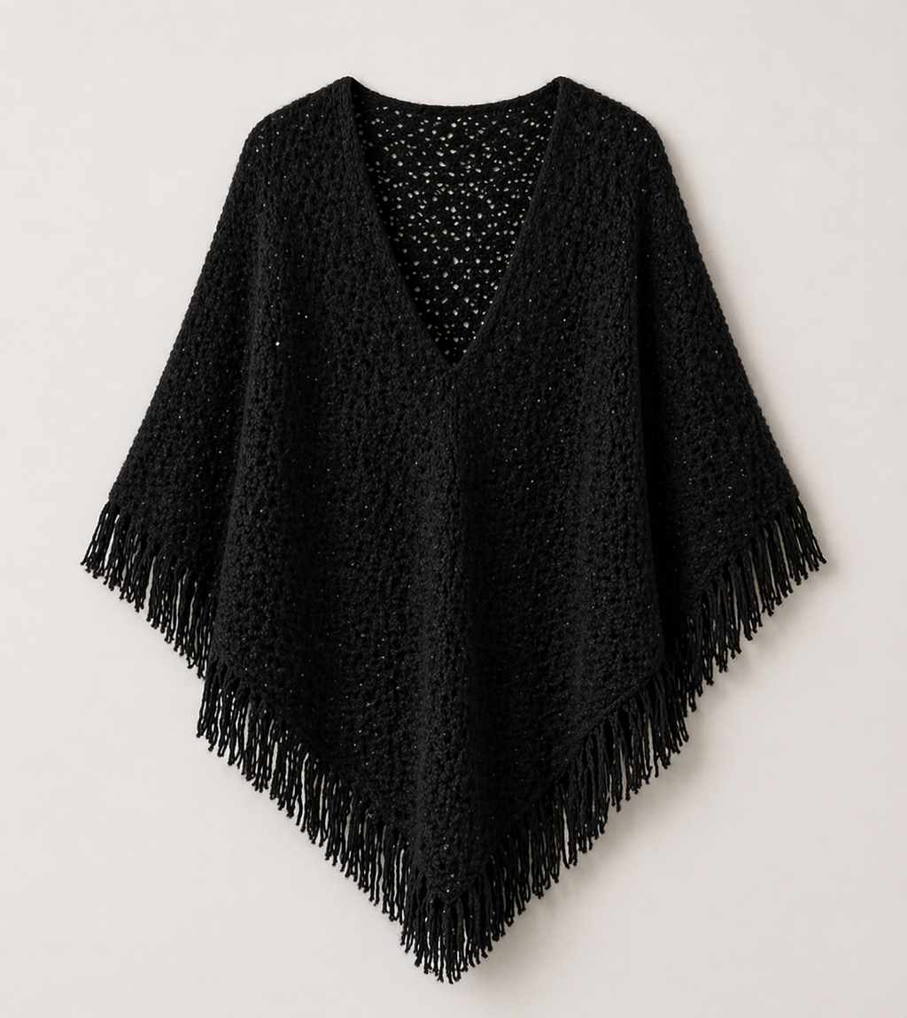 Cape with Fringes — PRE-ORDER – lifestyle look, styled by Philip Zepter