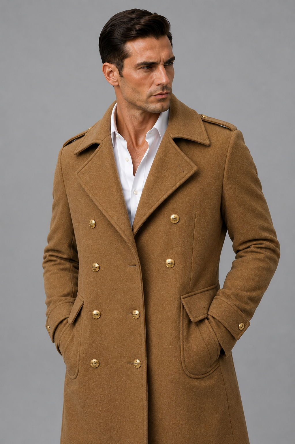 Gold Button Coat TITAN — PRE-ORDER — PZ006 TITAN
