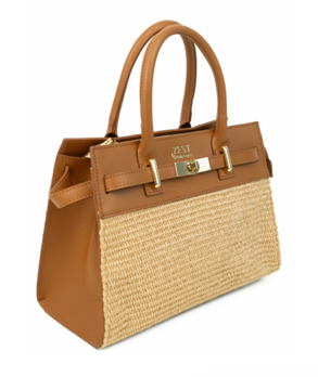 Borsa Luxury in Pelle e Paglia - ZS-2529 – side view – ZEST by Philip Zepter