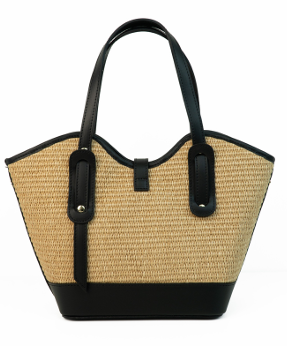 Borsa Tote in Pelle e Paglia - ZS-2514 – back view – ZEST by Philip Zepter