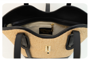 Borsa Tote in Pelle e Paglia - ZS-2514 – bottom view – ZEST by Philip Zepter