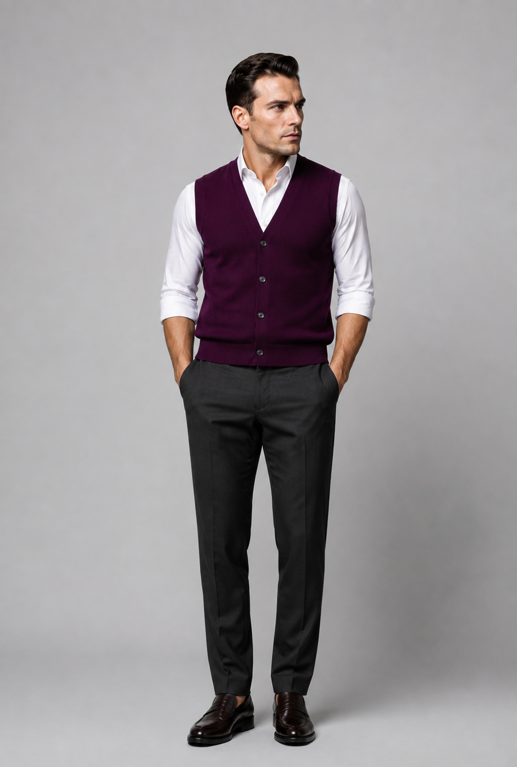 Pure Wool Bicolour Vest AXIS — PRE-ORDER — PZ015 AXIS
