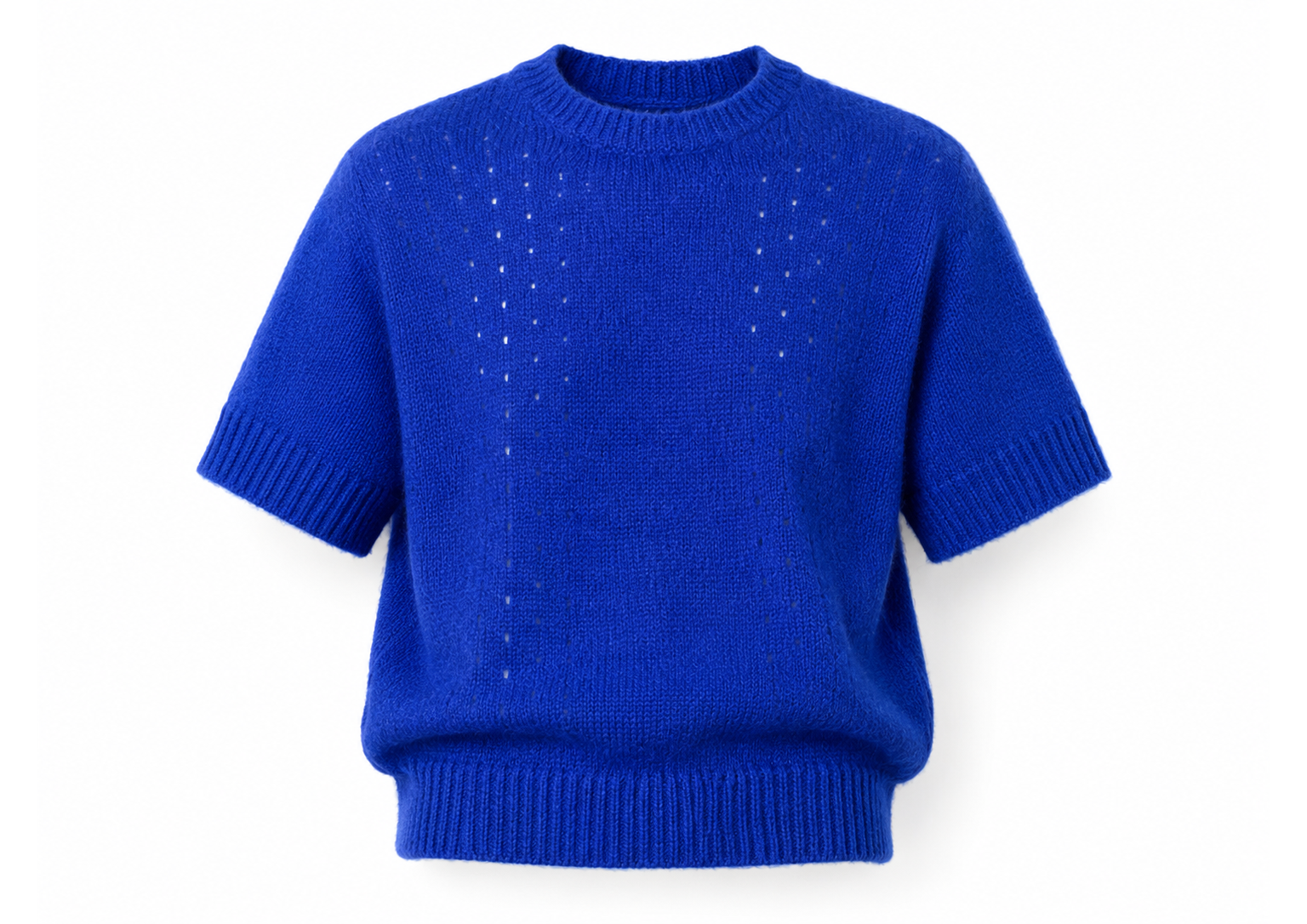 Short Sleeve Baby Alpaca Knit AZURA — PRE-ORDER — PZ031 AZURA