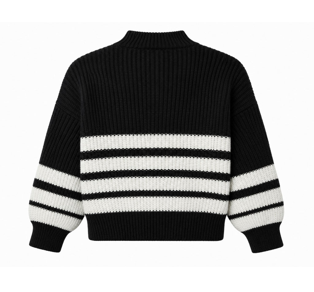 Striped Merino Turtleneck NOIRLINE — PRE-ORDER — PZ035 NOIRLINE