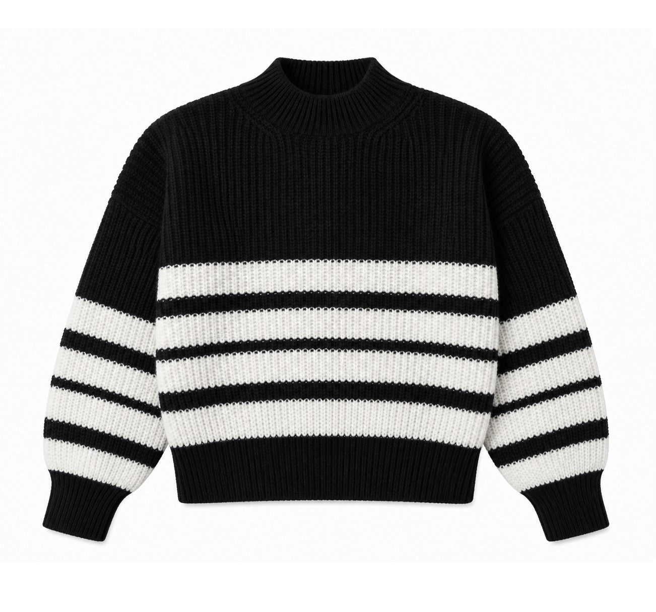 Striped Merino Turtleneck NOIRLINE — PRE-ORDER — PZ035 NOIRLINE