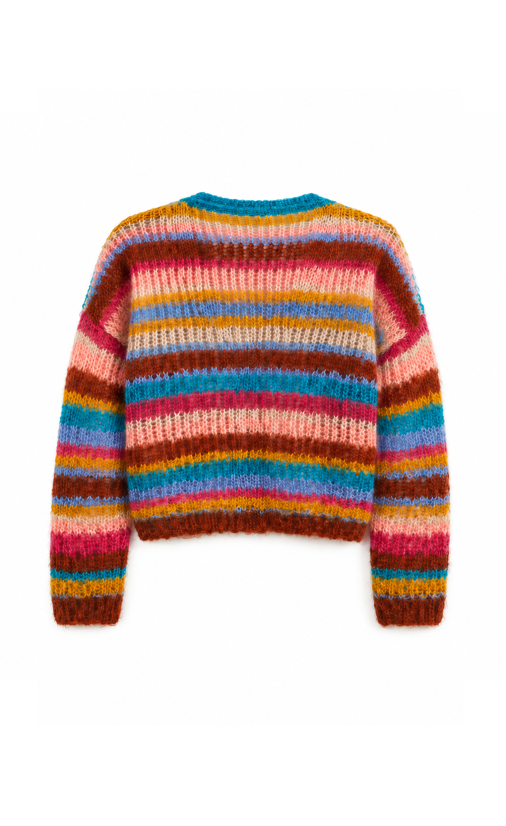 Multicolor Striped Baby Alpaca Cropped Cardigan AURIN — PRE-ORDER — PZ040 AURIN