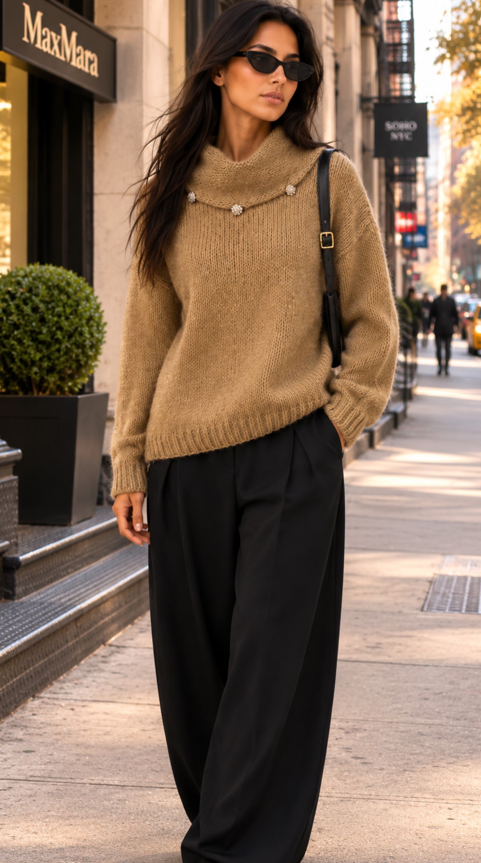 Oversized Brown Button Sweater ASTRID — PRE-ORDER — PZ044 ASTRID