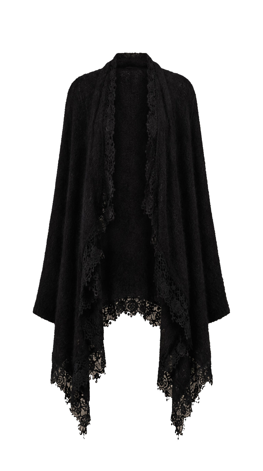Maxi Baby Alpaca Open Jacket with Lace DIANA — PRE-ORDER — PZ051 DIANA