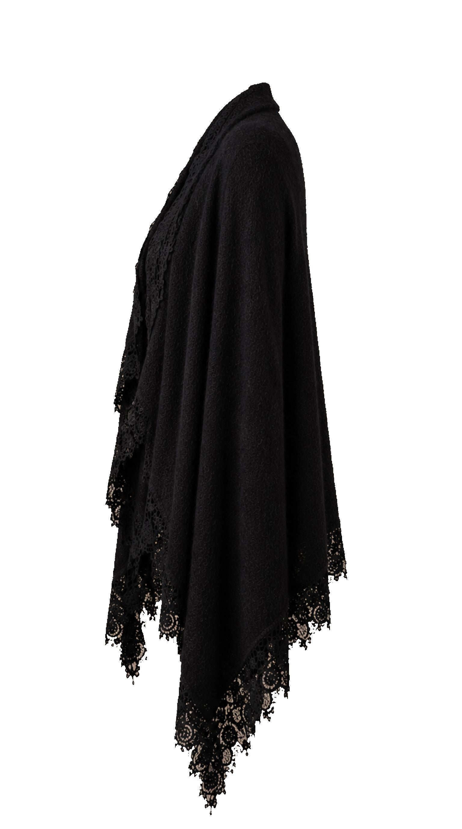 Maxi Baby Alpaca Open Jacket with Lace DIANA — PRE-ORDER — PZ051 DIANA