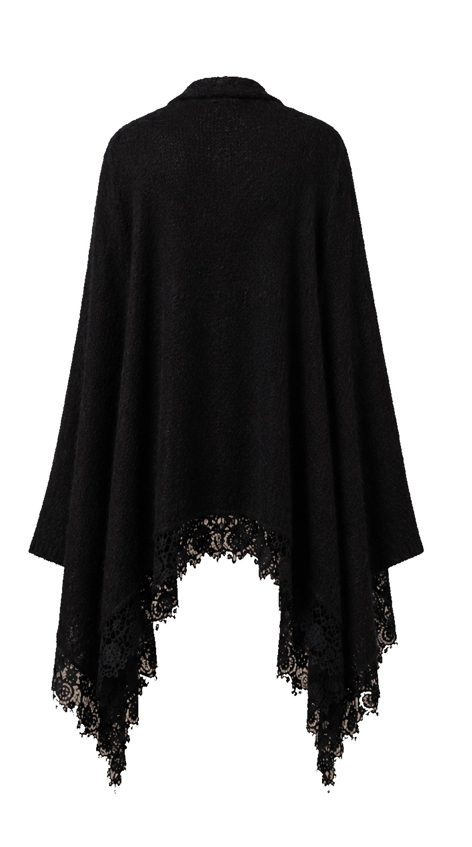 Maxi Baby Alpaca Open Jacket with Lace DIANA — PRE-ORDER — PZ051 DIANA