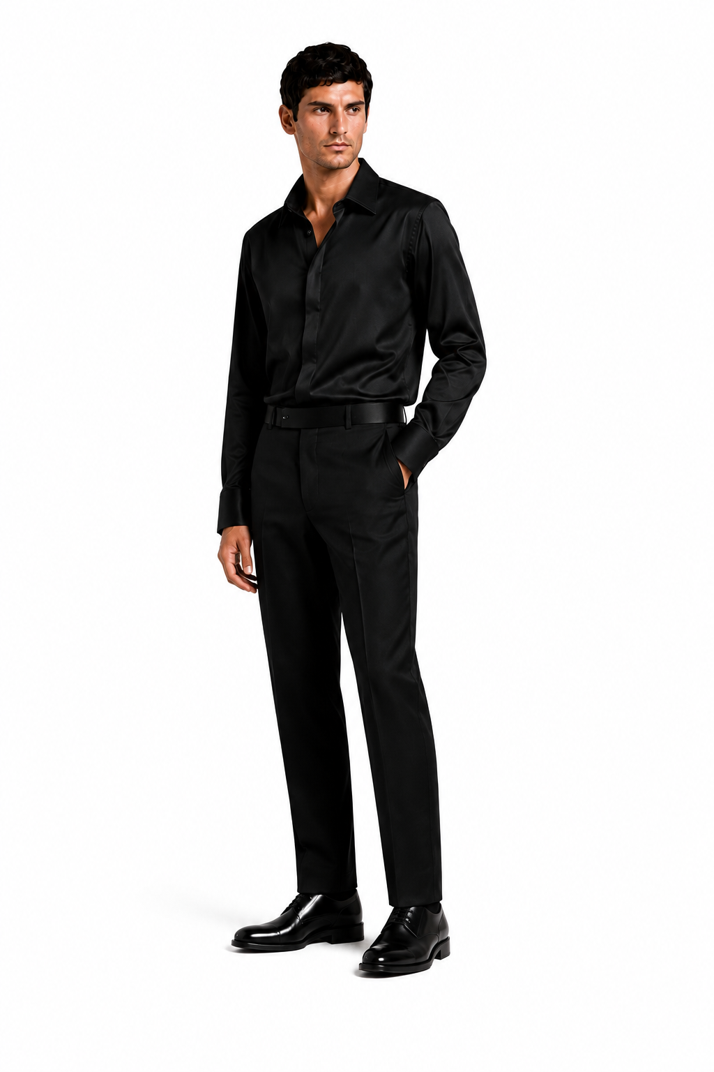 Camicia in Raso ACHILLE-BK — PRE-ORDER — PZ117 ACHILLE