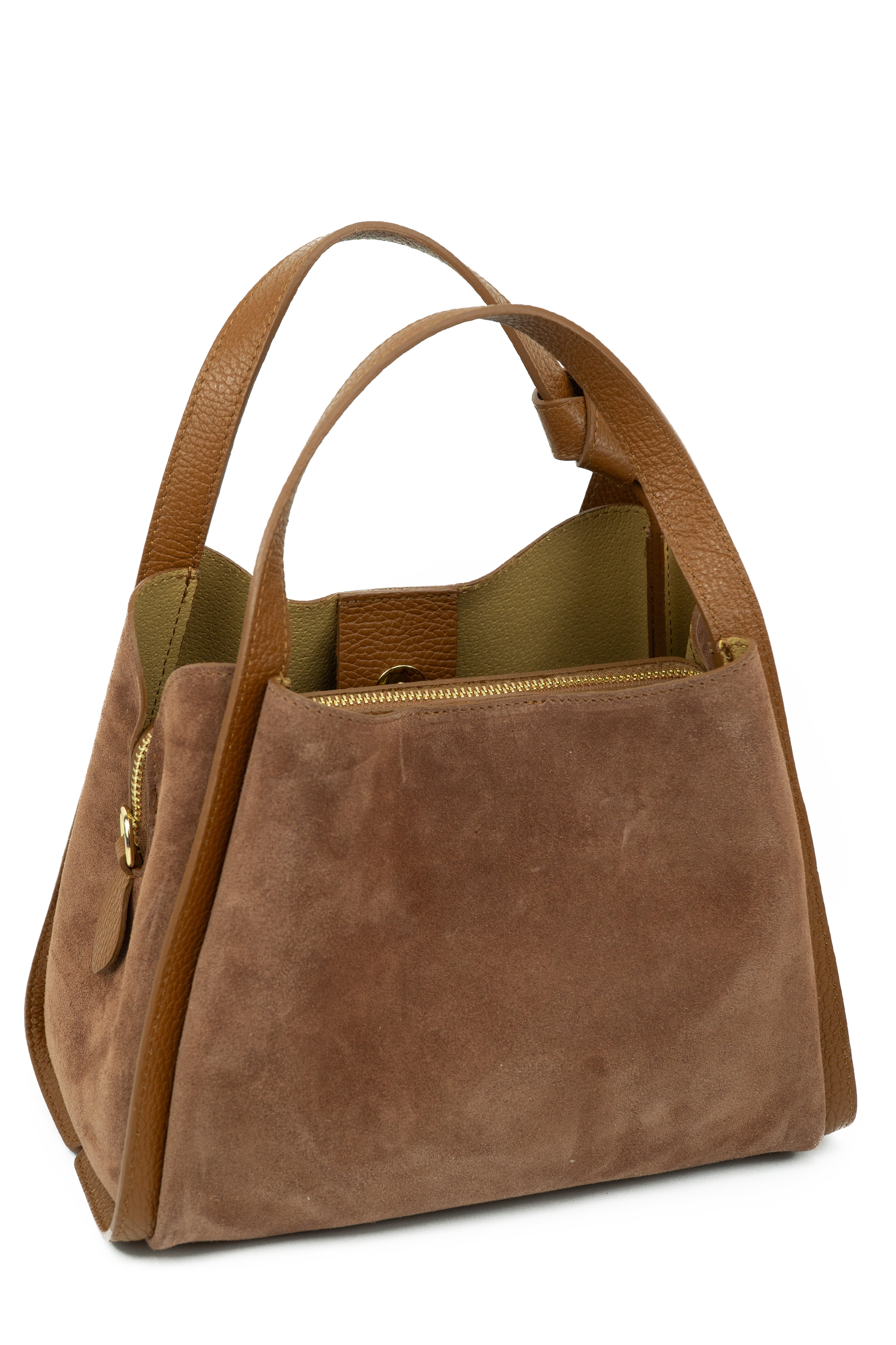 Borsa in Pelle Scamosciata Made in Italy con Tracolla – ZS-2507 – pocket detail – ZEST by Philip Zepter