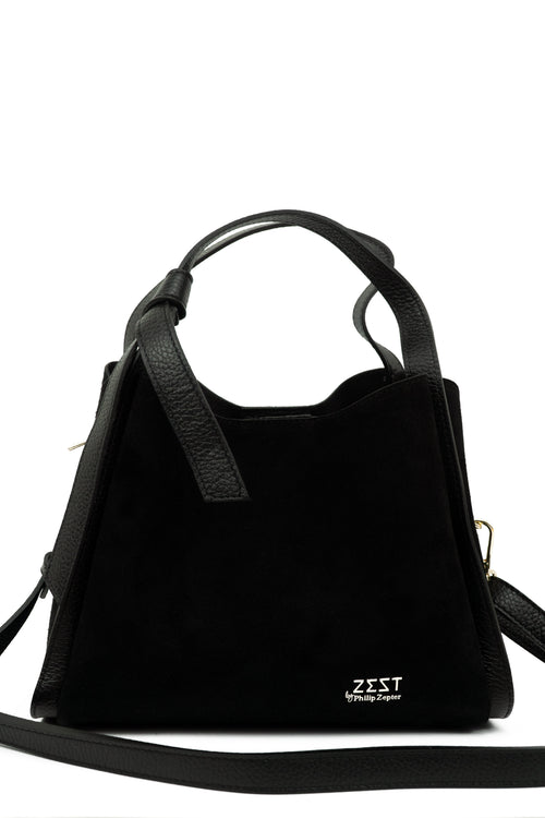 Borsa in Pelle Scamosciata Made in Italy con Tracolla – ZS-2507 – side view – ZEST by Philip Zepter