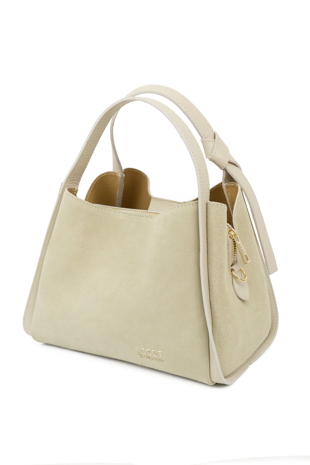Borsa in Pelle Scamosciata Made in Italy con Tracolla – ZS-2507 – closure detail – ZEST by Philip Zepter