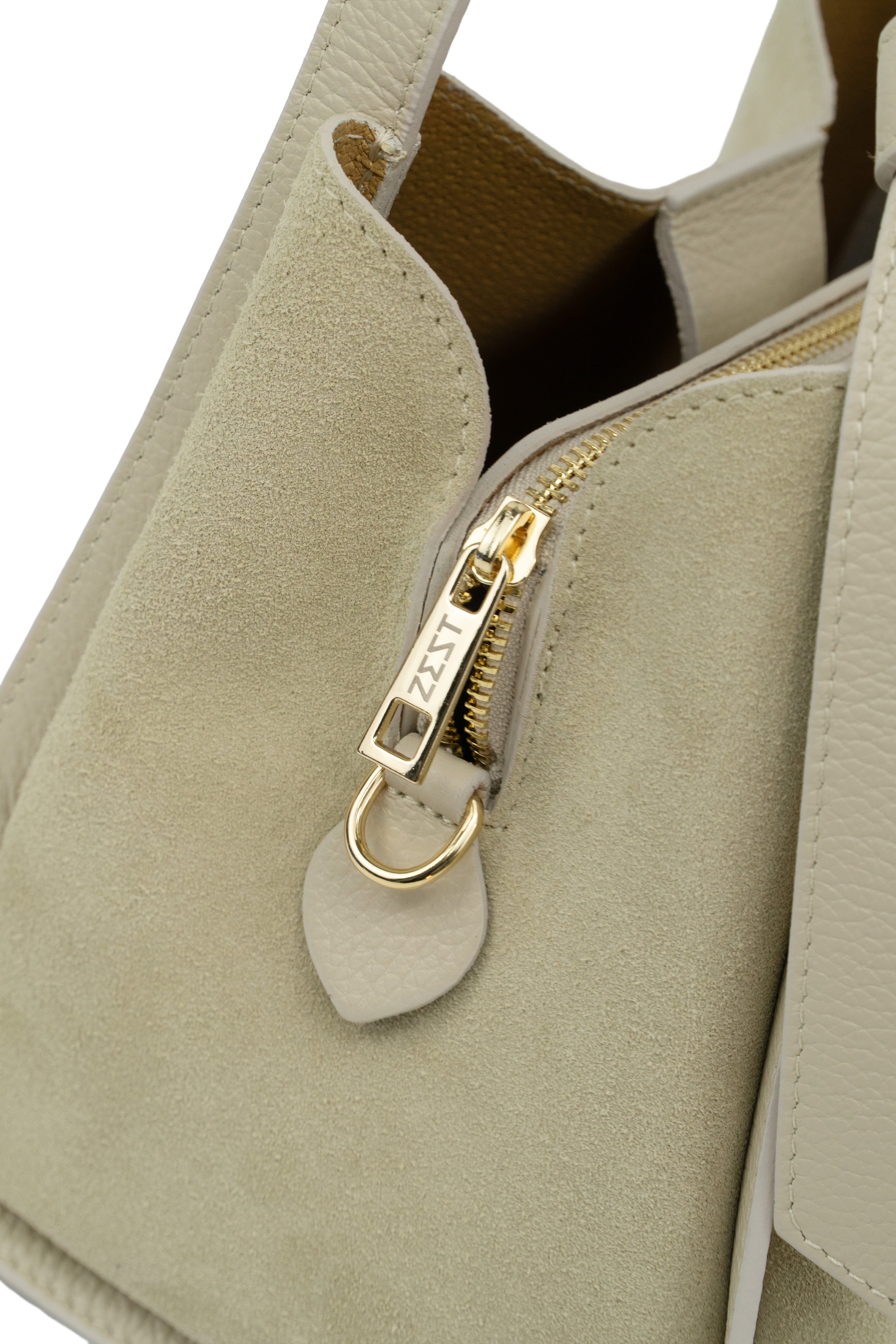 Borsa in Pelle Scamosciata Made in Italy con Tracolla – ZS-2507 – alternate angle – ZEST by Philip Zepter
