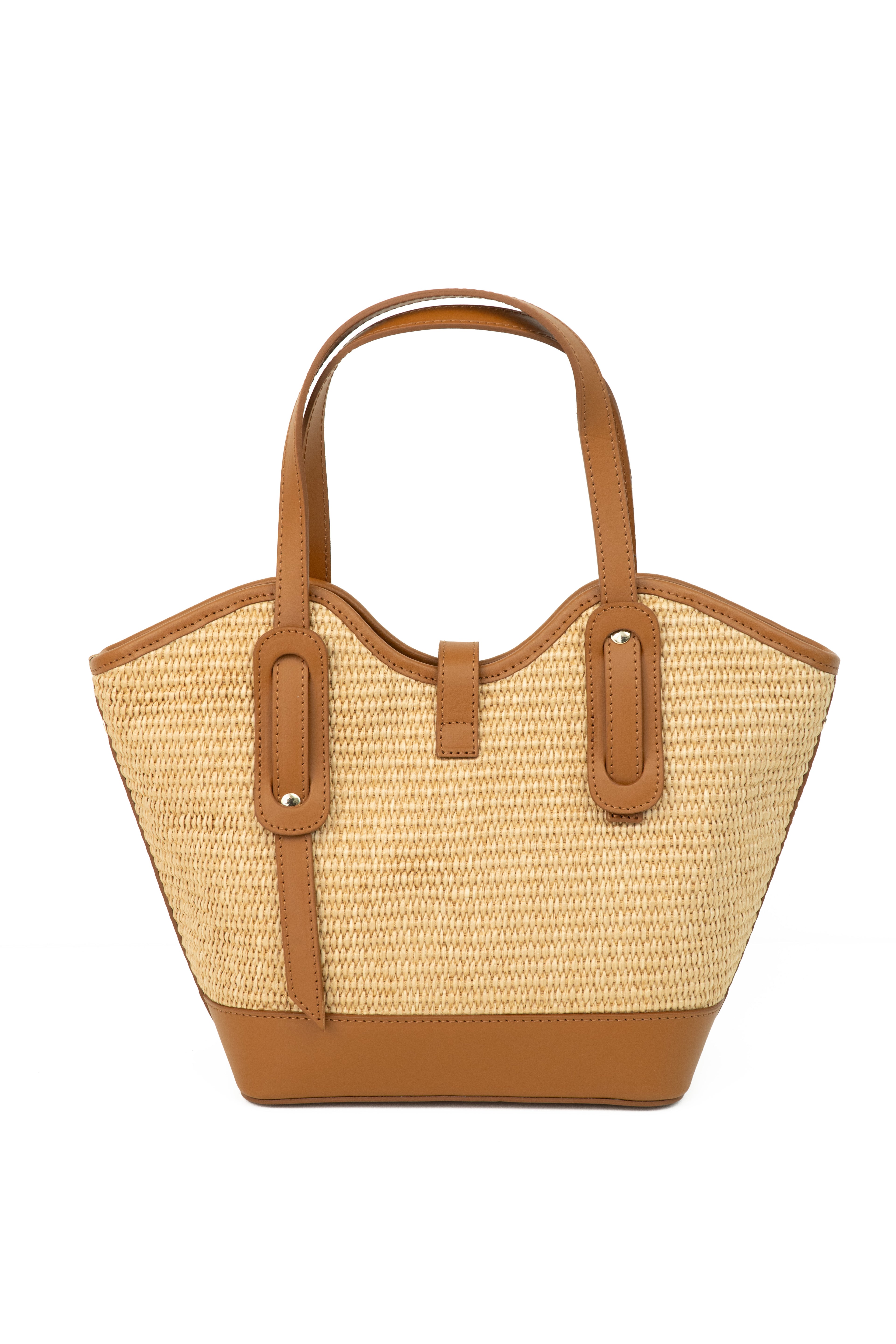 Borsa Tote in Pelle e Paglia - ZS-2514 – strap detail – ZEST by Philip Zepter