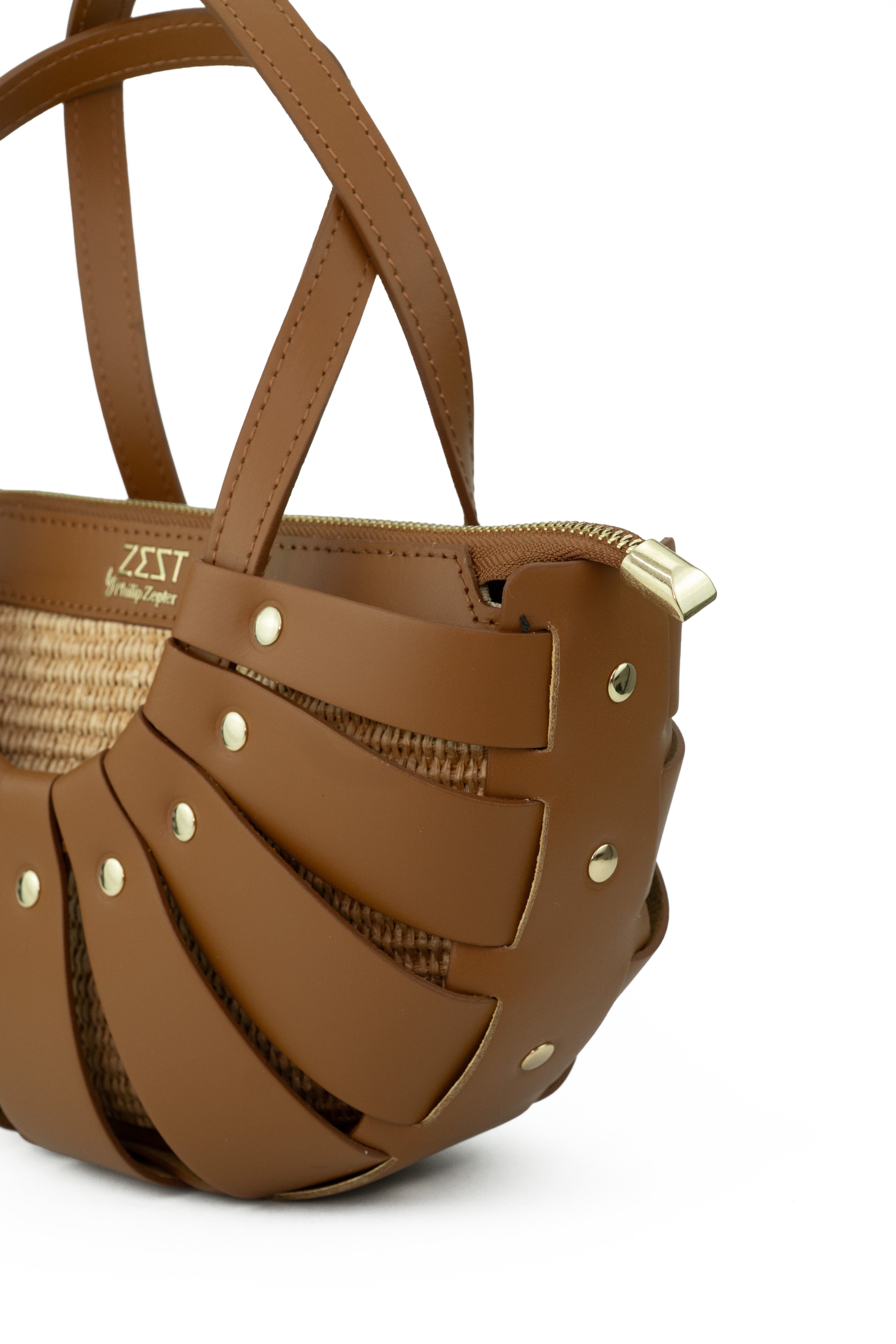 Leather & Straw Statement Bag – ZS-2528