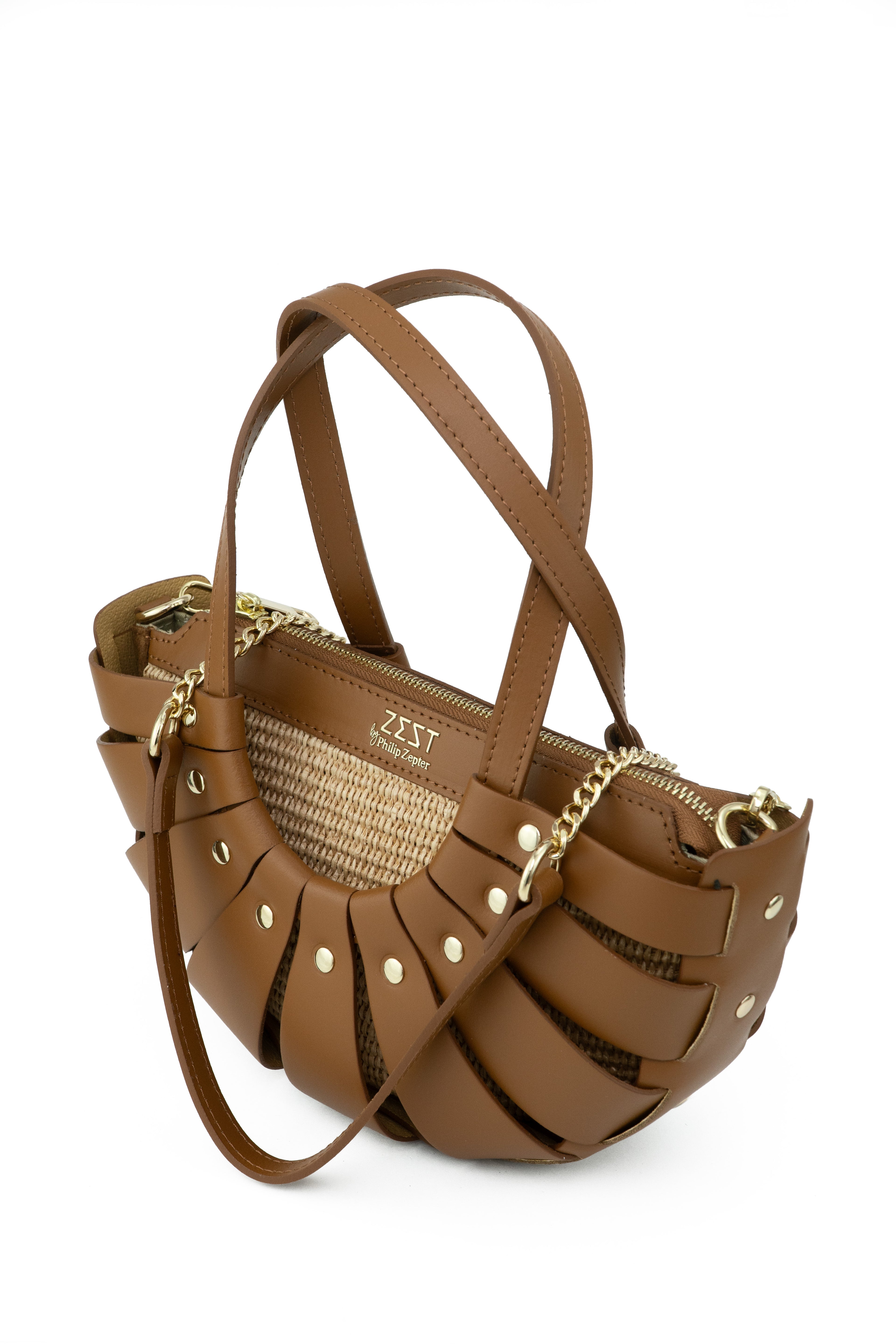 Leather & Straw Statement Bag – ZS-2528