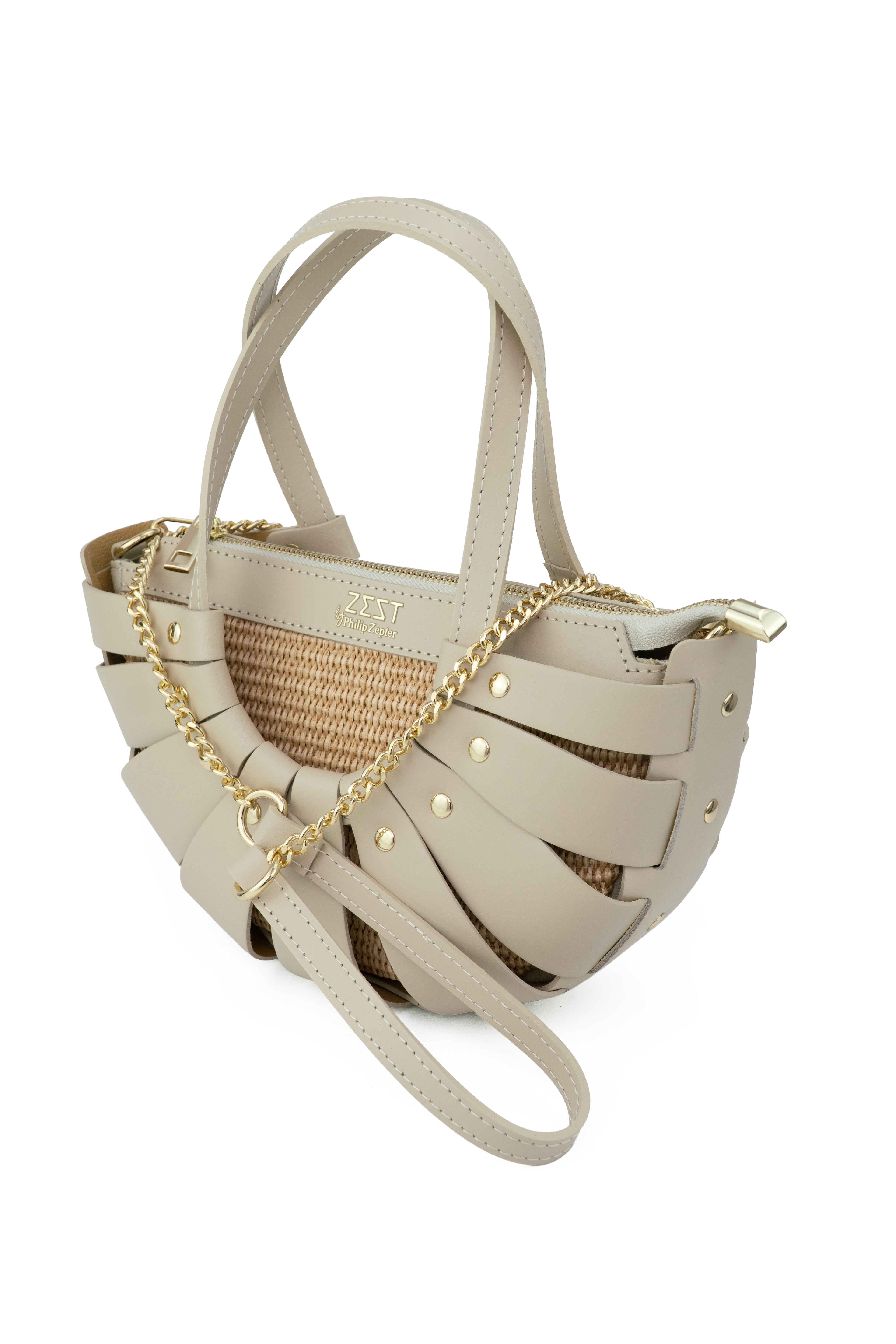 Leather & Straw Statement Bag – ZS-2528