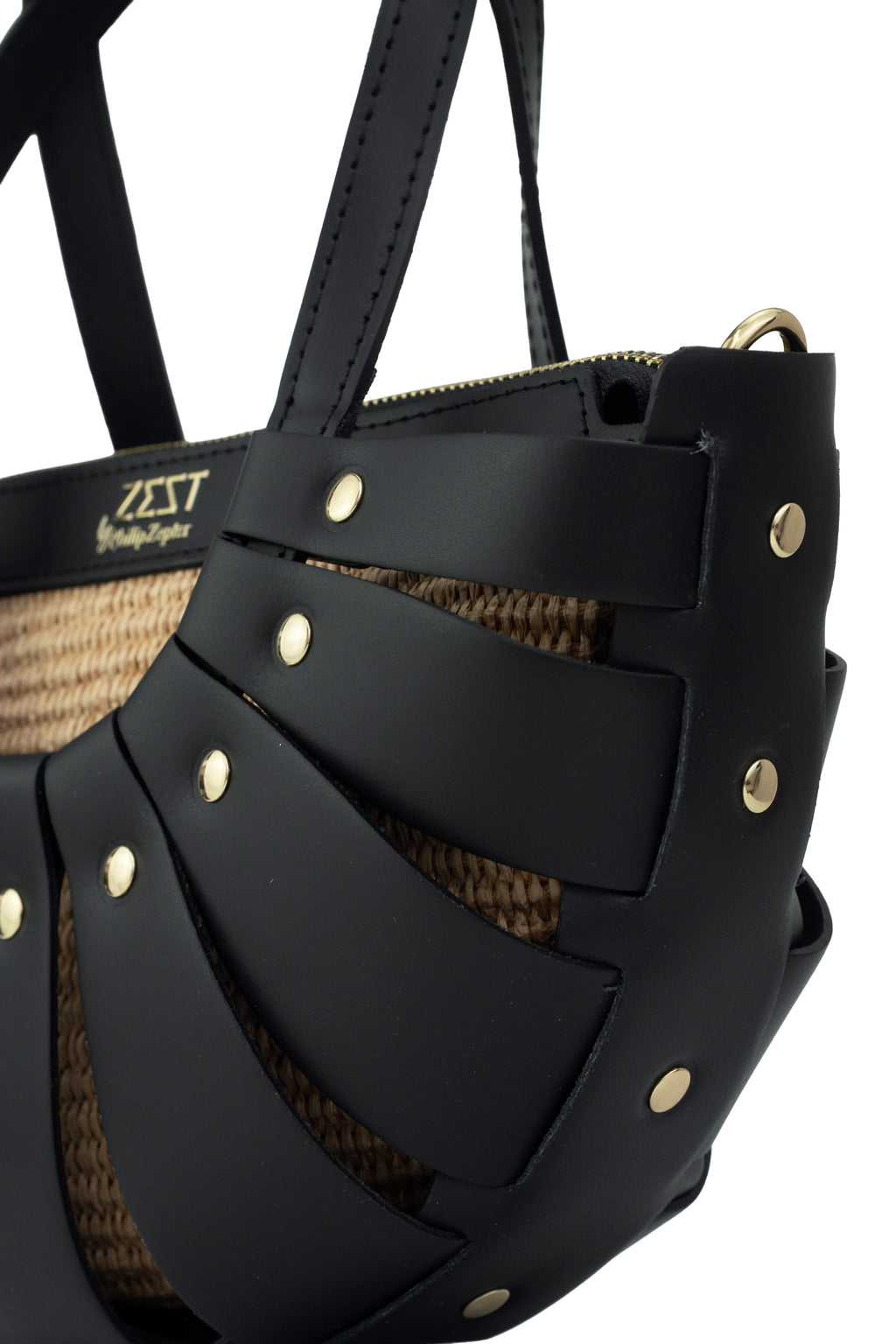 Leather & Straw Statement Bag – ZS-2528