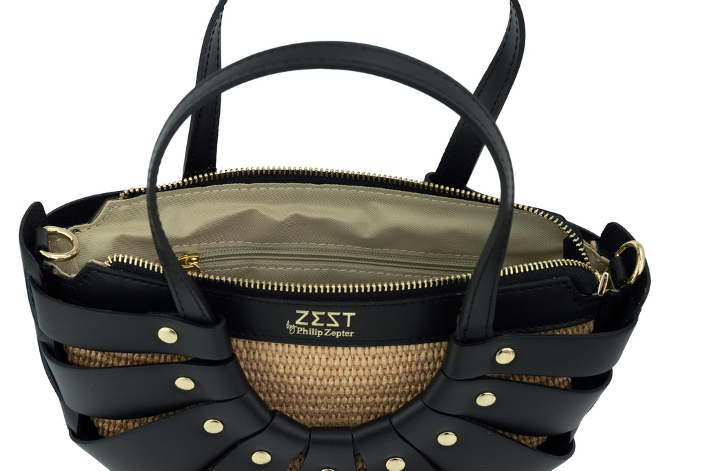 Leather & Straw Statement Bag – ZS-2528