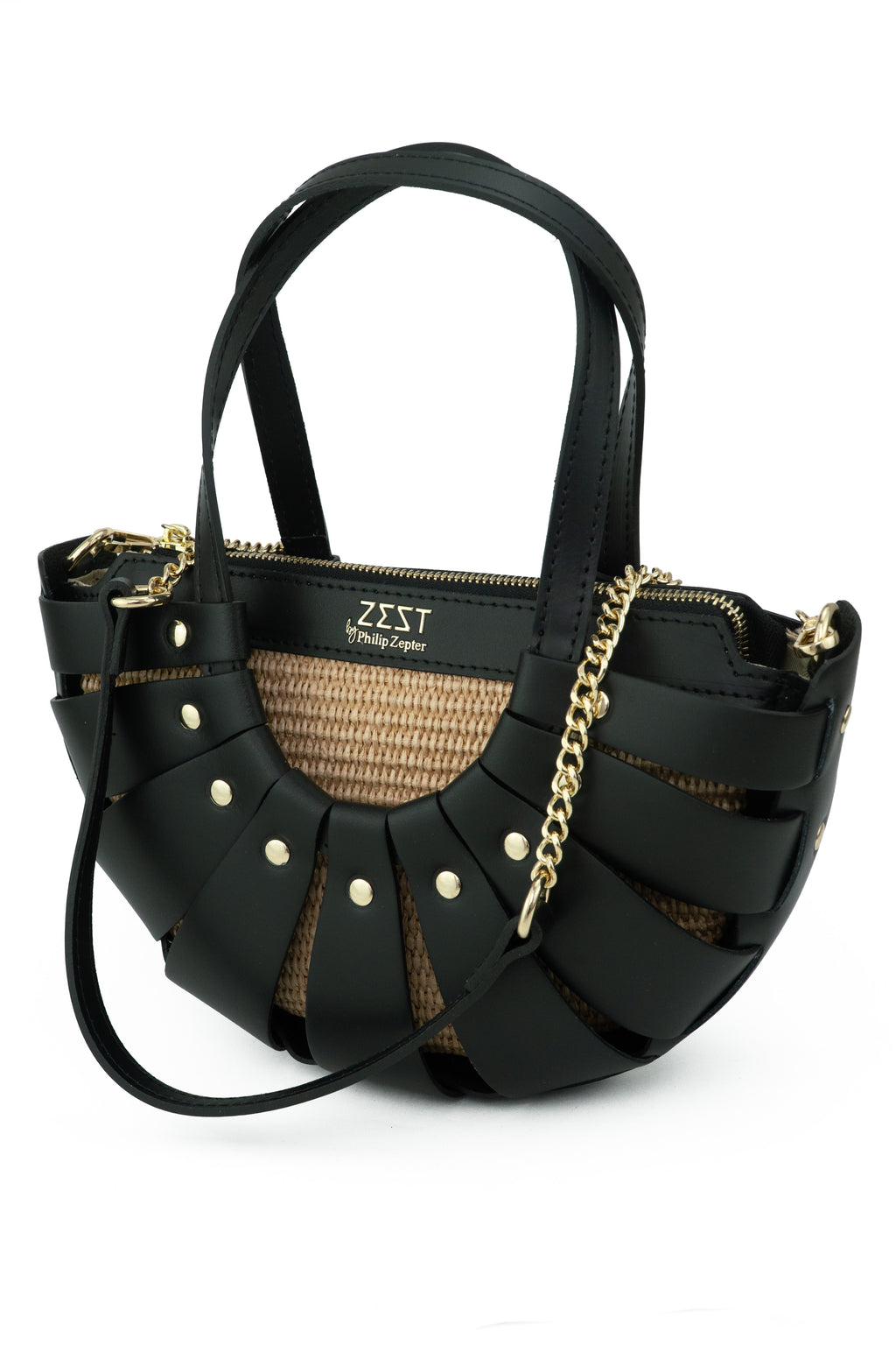 Leather & Straw Statement Bag – ZS-2528