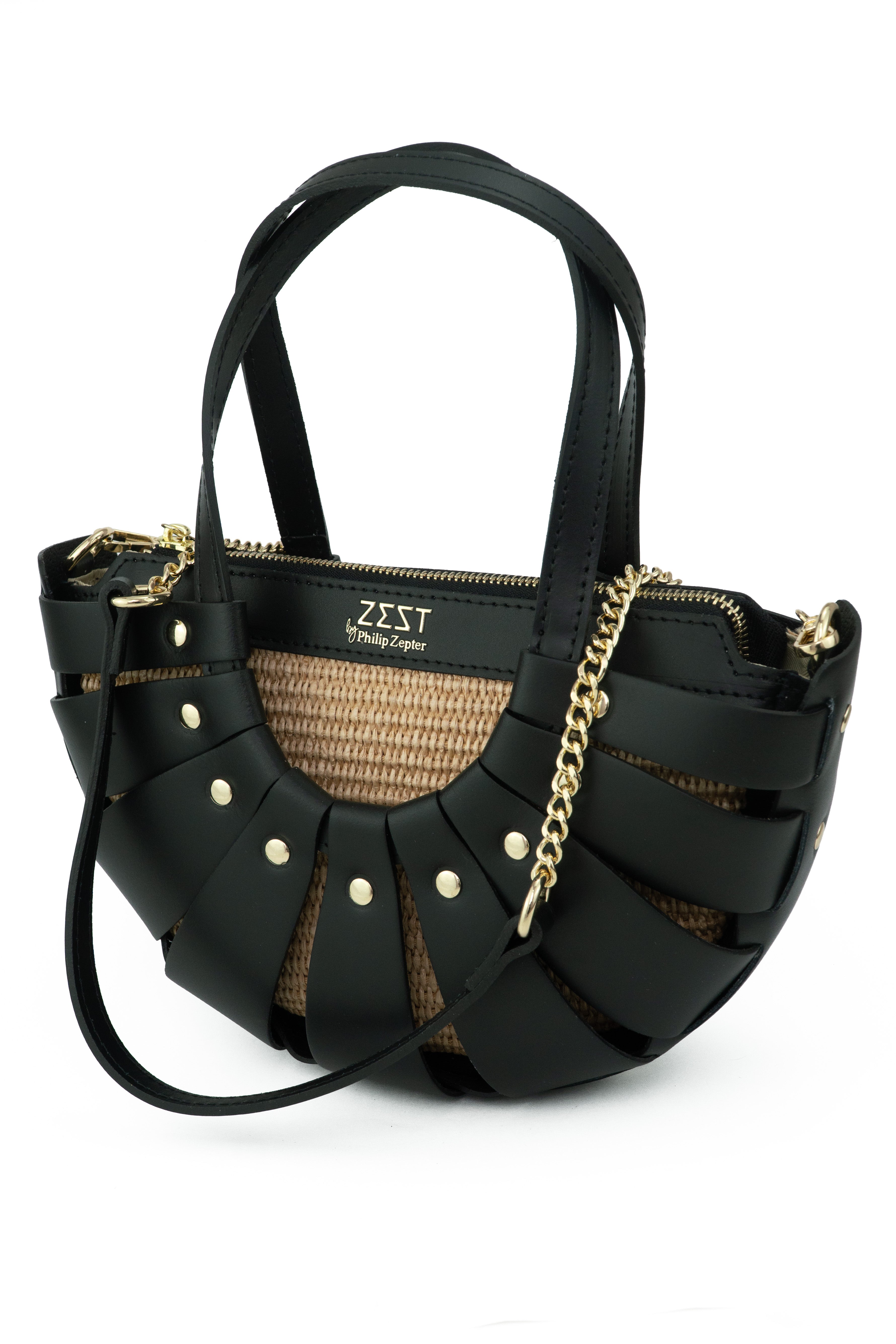 Leather & Straw Statement Bag – ZS-2528
