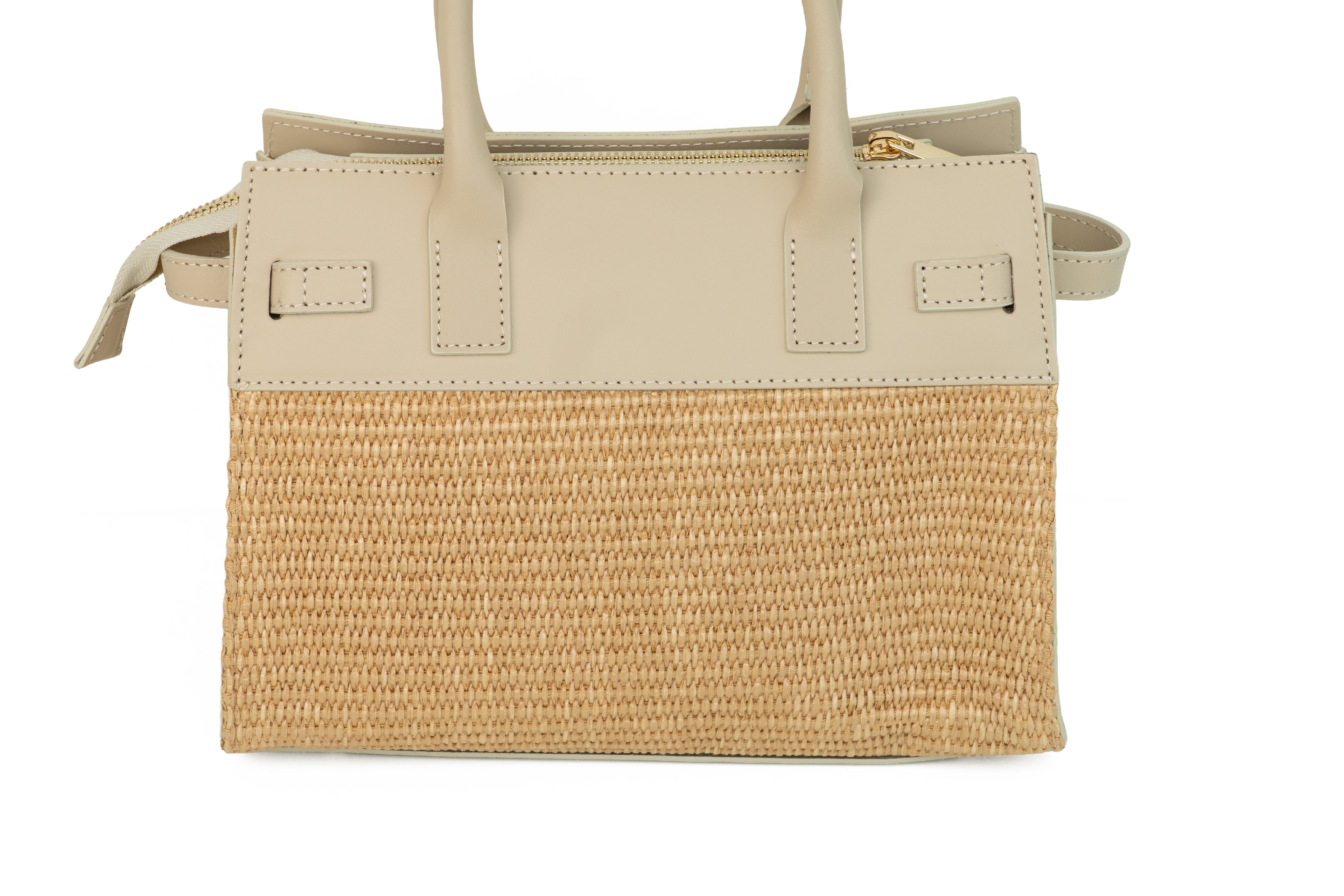 Borsa Luxury in Pelle e Paglia - ZS-2529 – strap detail – ZEST by Philip Zepter