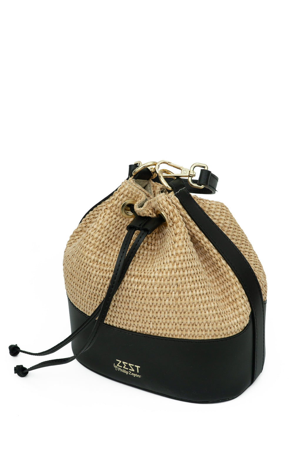 Leather & Straw Bucket Bag – ZS-2530