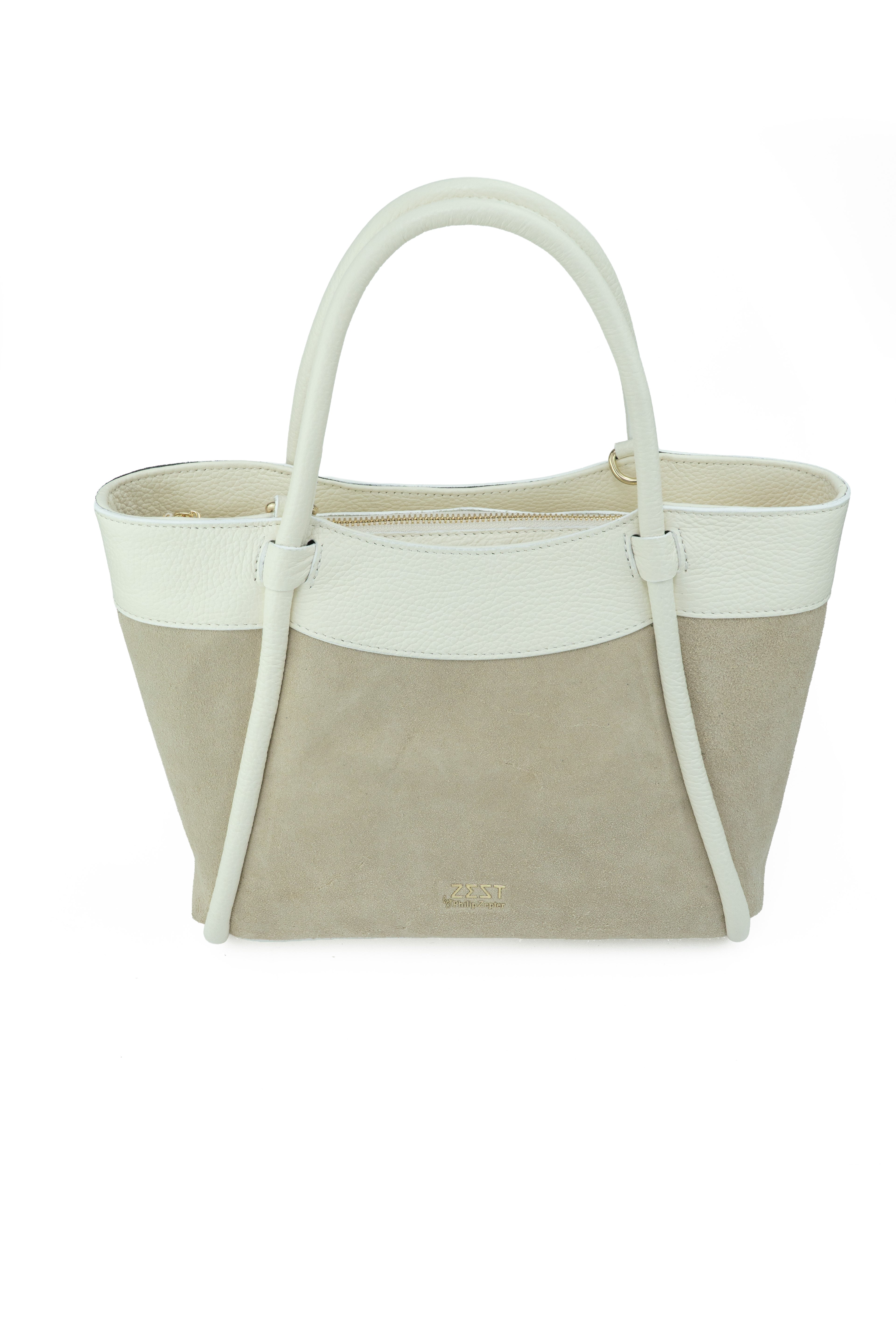 Tote Bag in Pelle e Camoscio - ZS-2540 – handle detail – ZEST by Philip Zepter