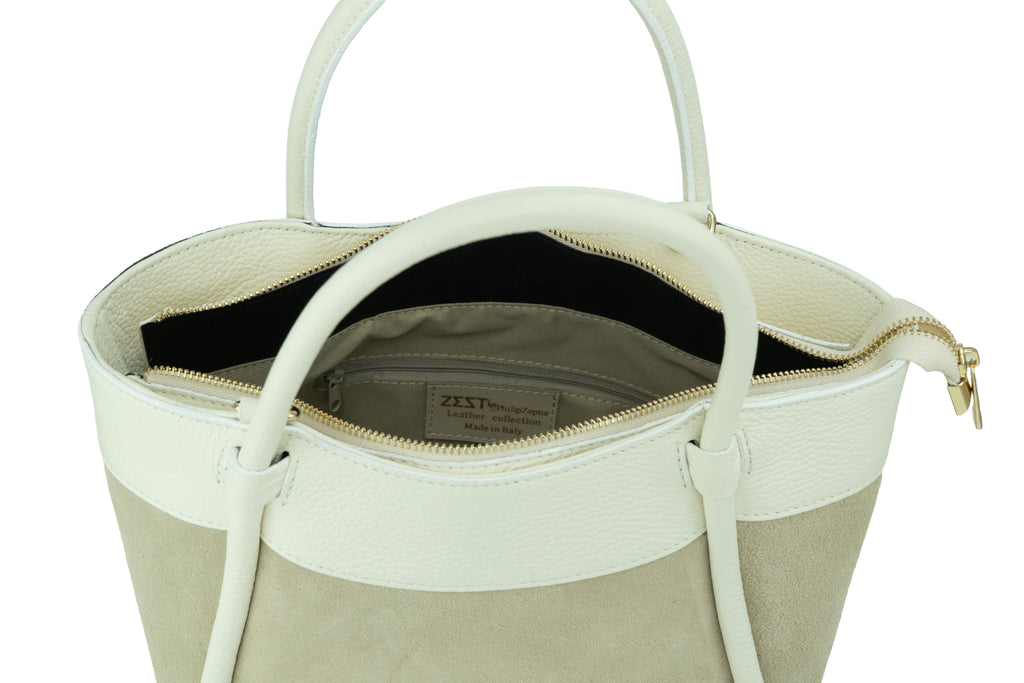 Tote Bag in Pelle e Camoscio - ZS-2540 – strap detail – ZEST by Philip Zepter