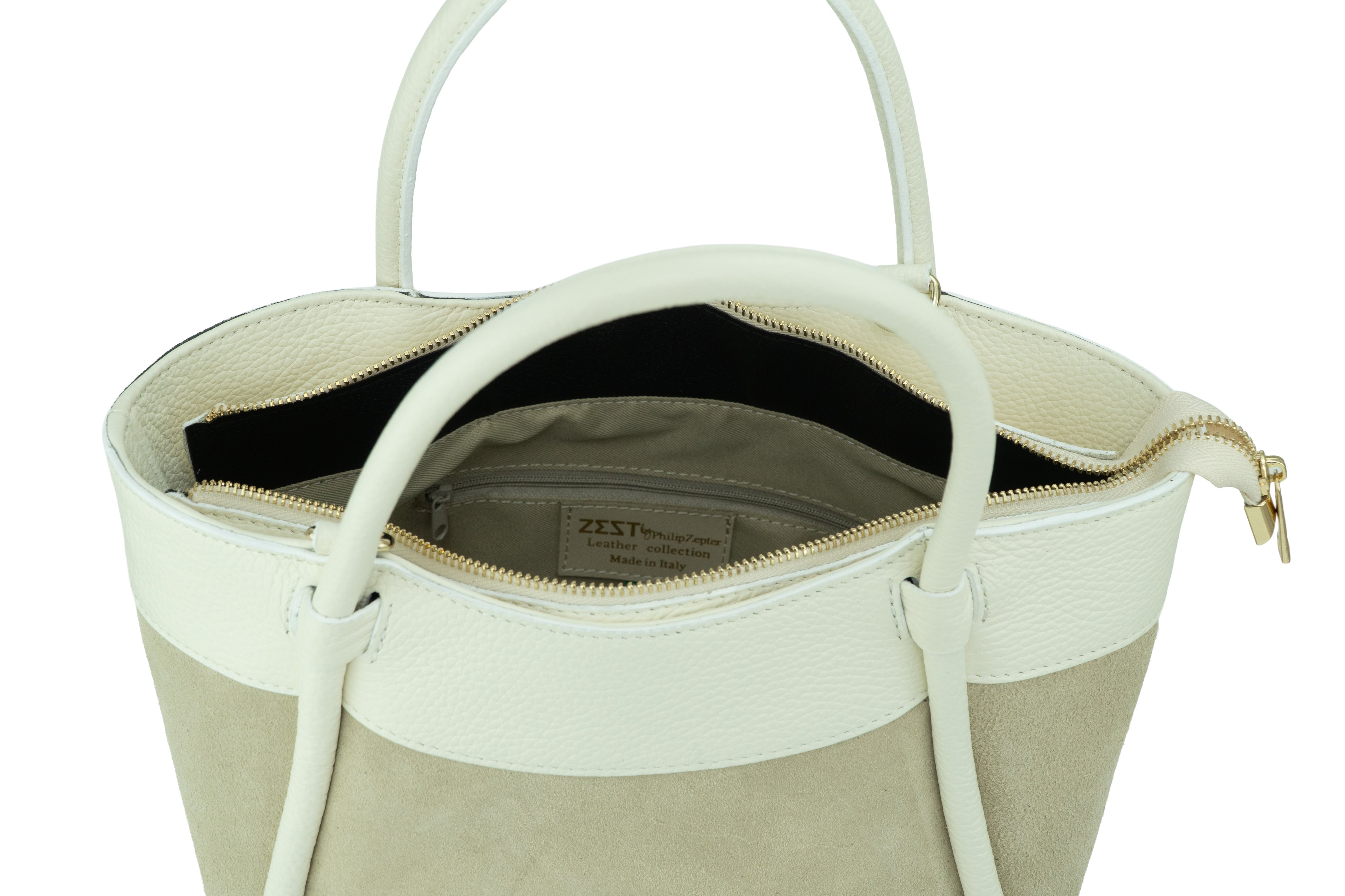 Tote Bag in Pelle e Camoscio - ZS-2540 – strap detail – ZEST by Philip Zepter