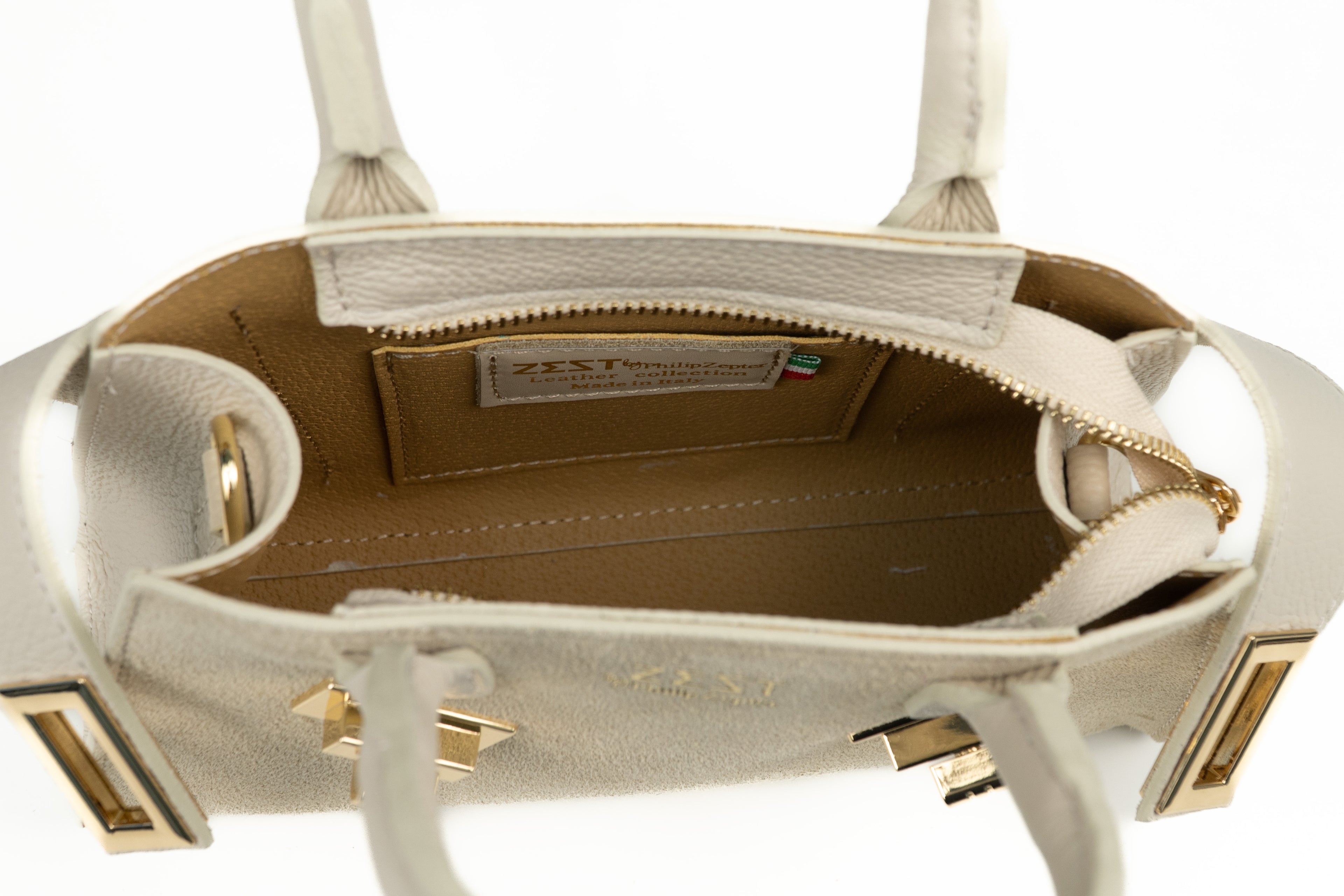 Leather & Suede Mini Satchel – ZS-2542