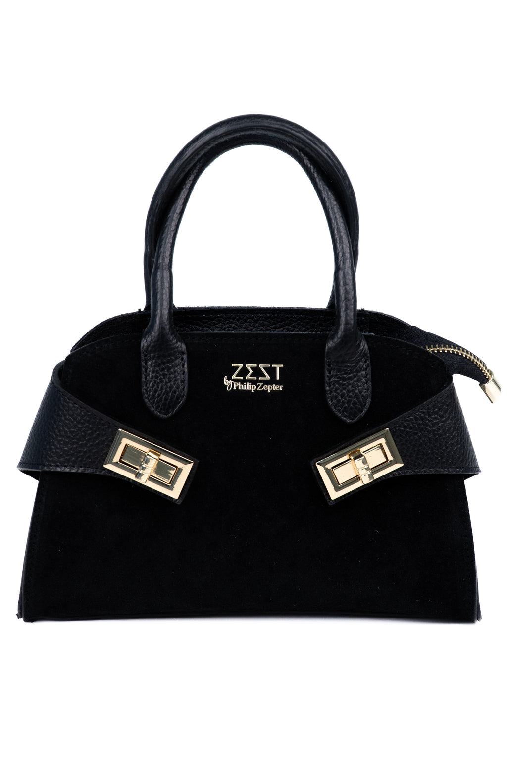 Leather & Suede Mini Satchel – ZS-2542