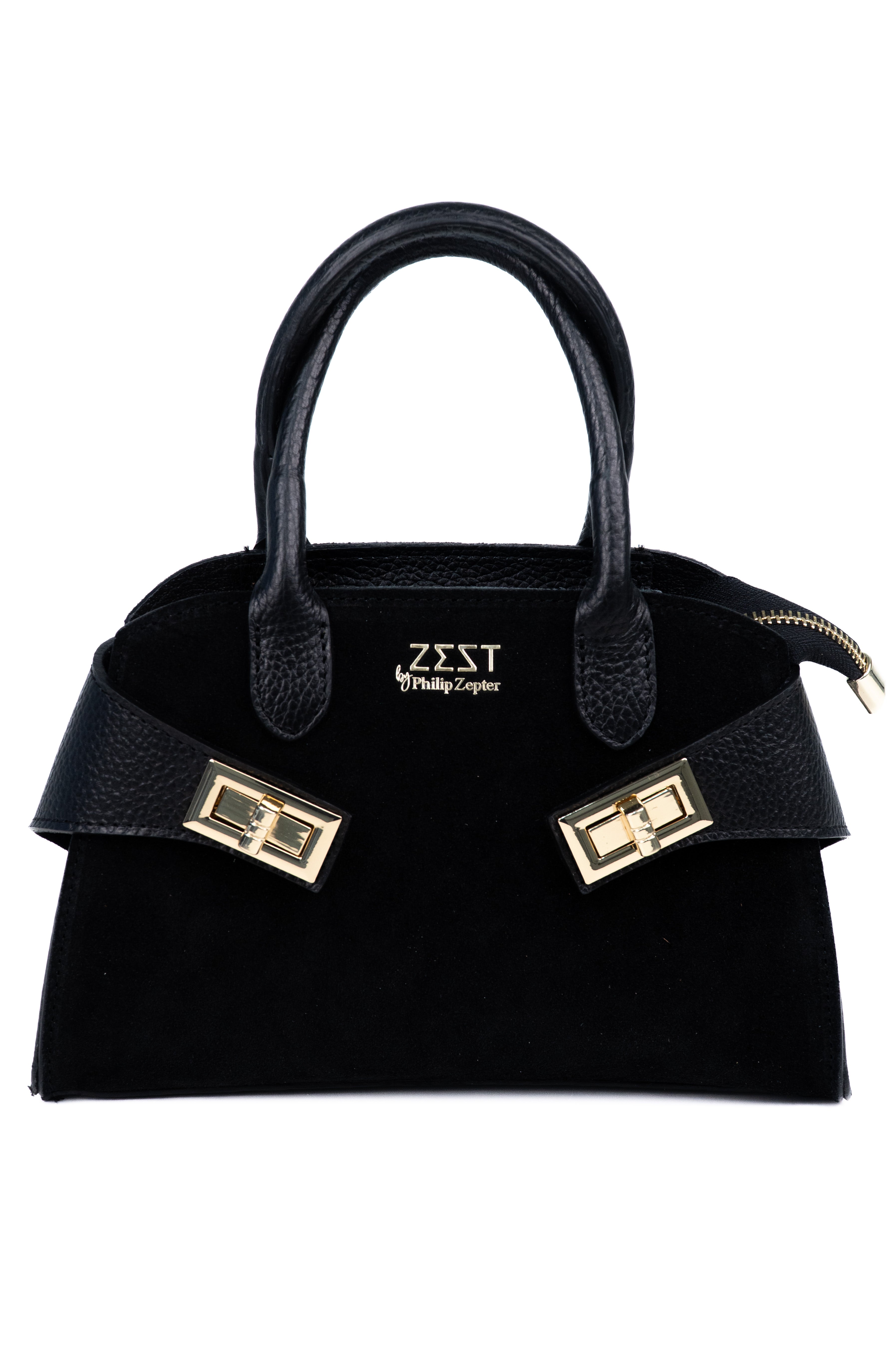 Leather & Suede Mini Satchel – ZS-2542