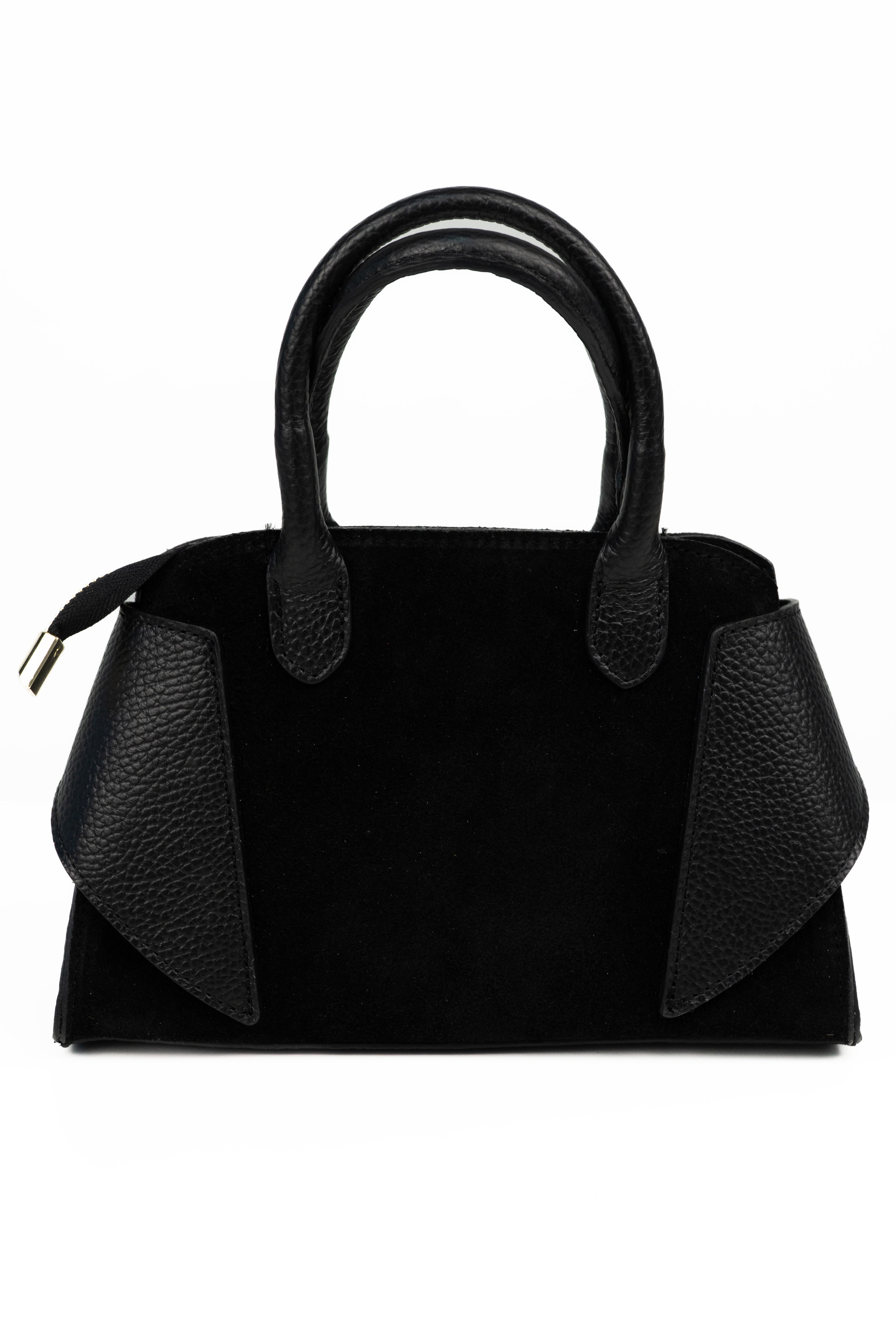 Leather & Suede Mini Satchel – ZS-2542
