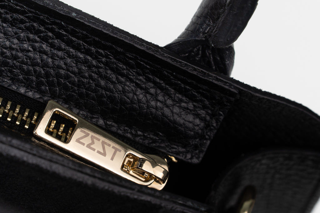 Leather & Suede Mini Satchel – ZS-2542