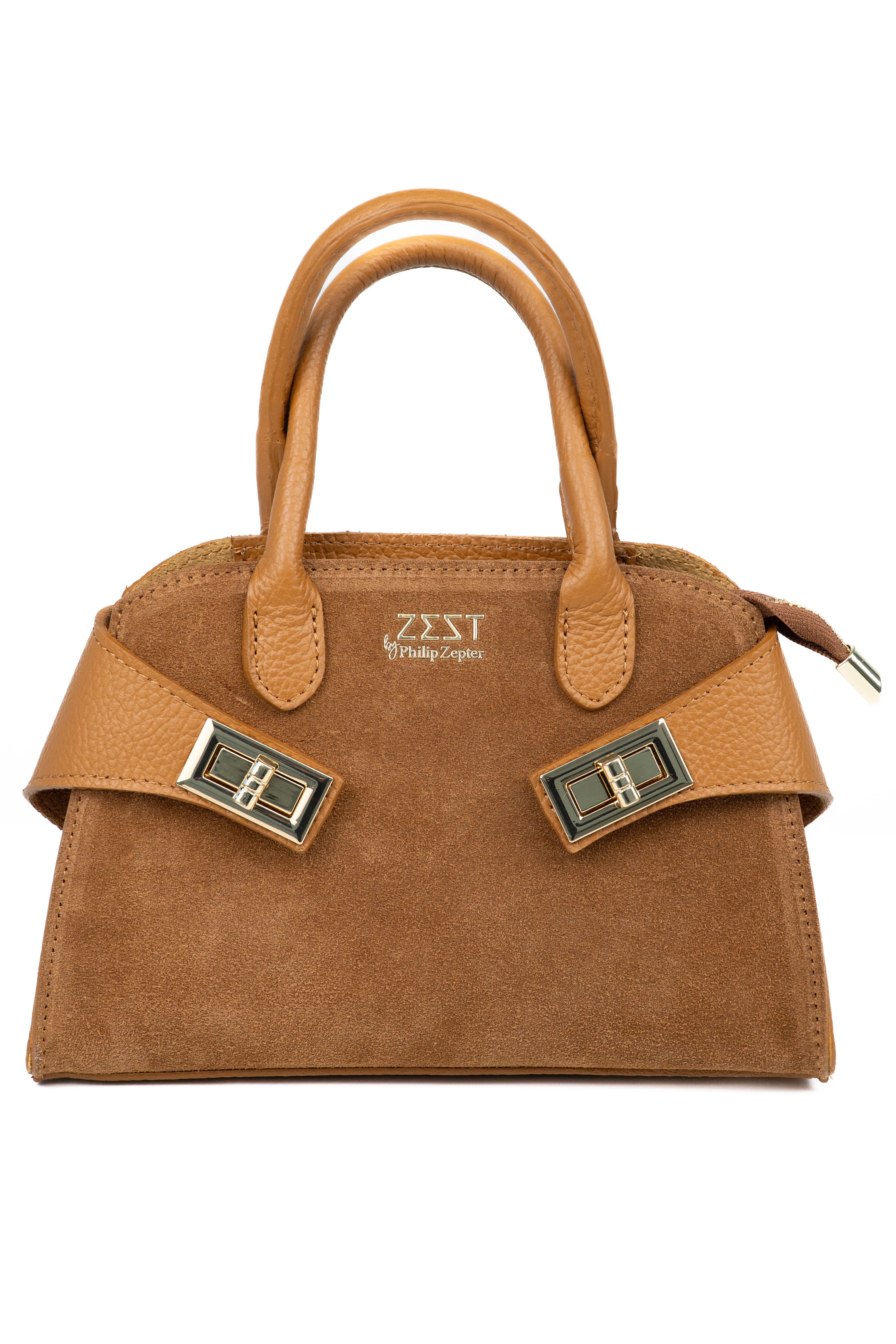 Leather & Suede Mini Satchel – ZS-2542