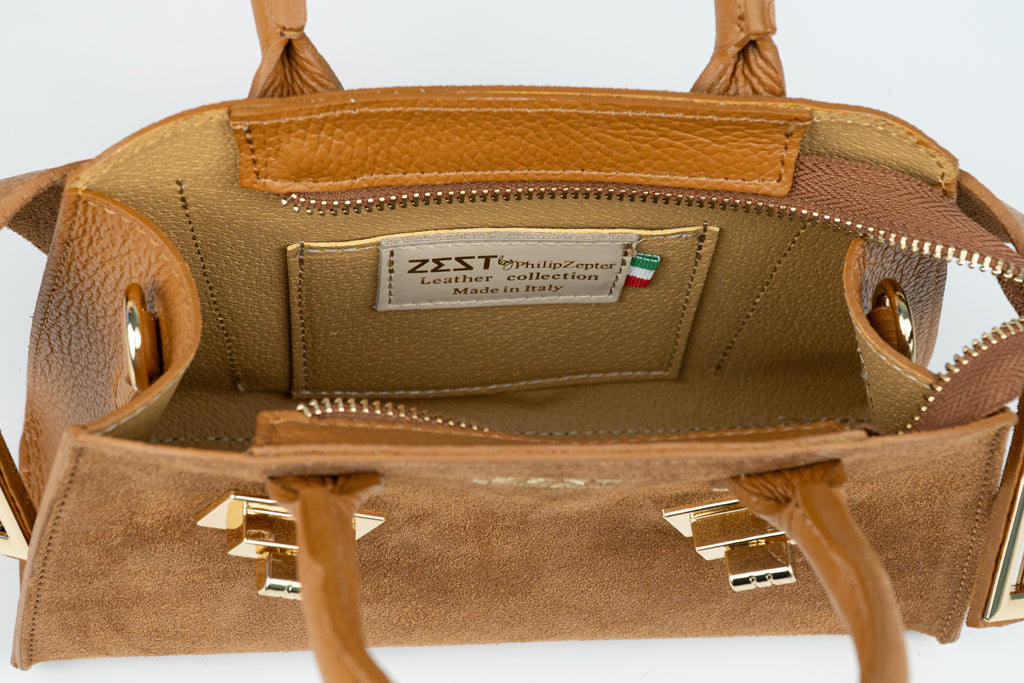 Leather & Suede Mini Satchel – ZS-2542