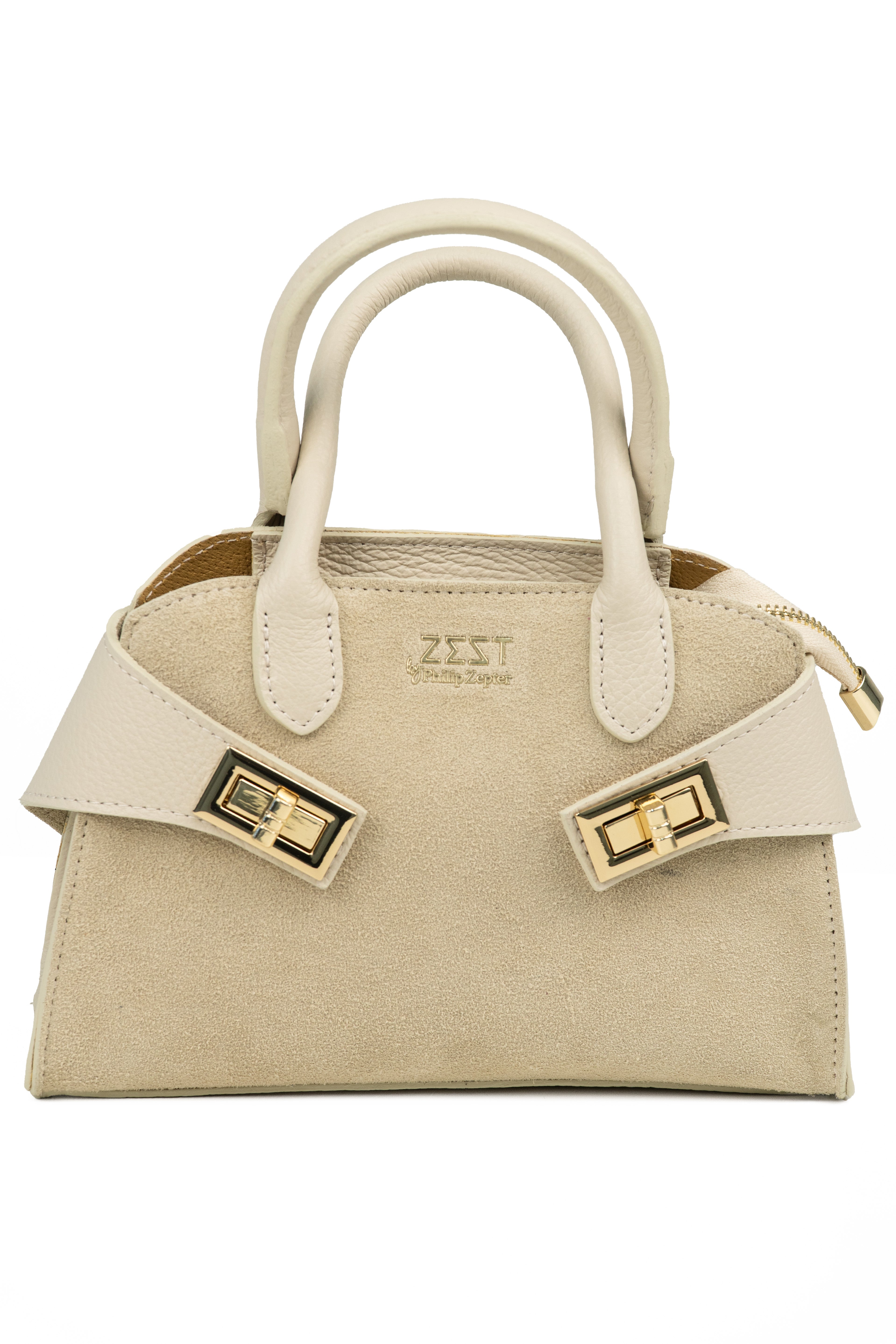 Leather & Suede Mini Satchel – ZS-2542