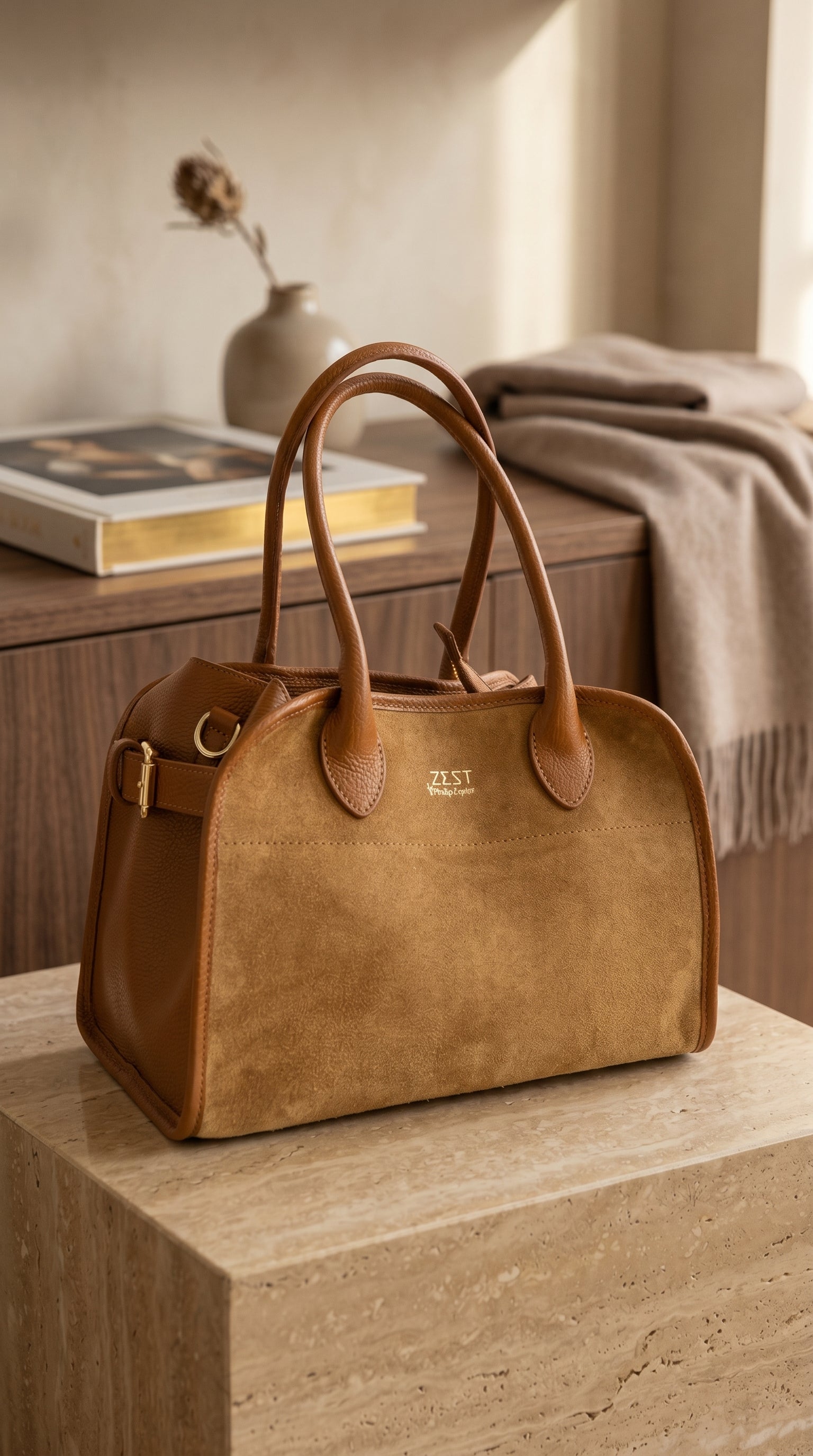 & Suede Bowling Bag – ZS-2511