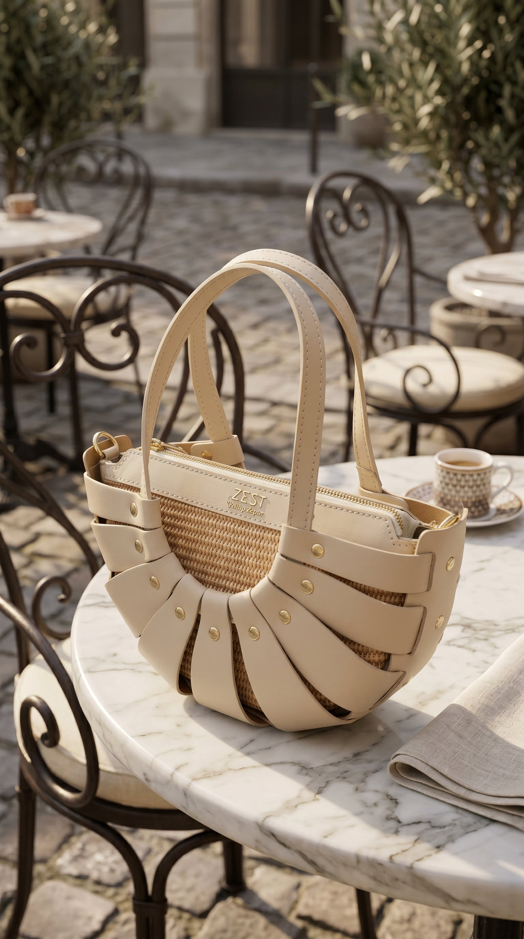 Leather & Straw Statement Bag – ZS-2528